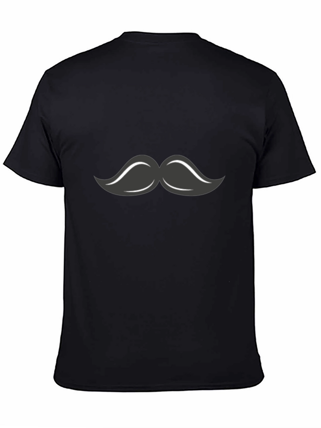 Mustache Graphic T-Shirt - Black Crew Neck Tee