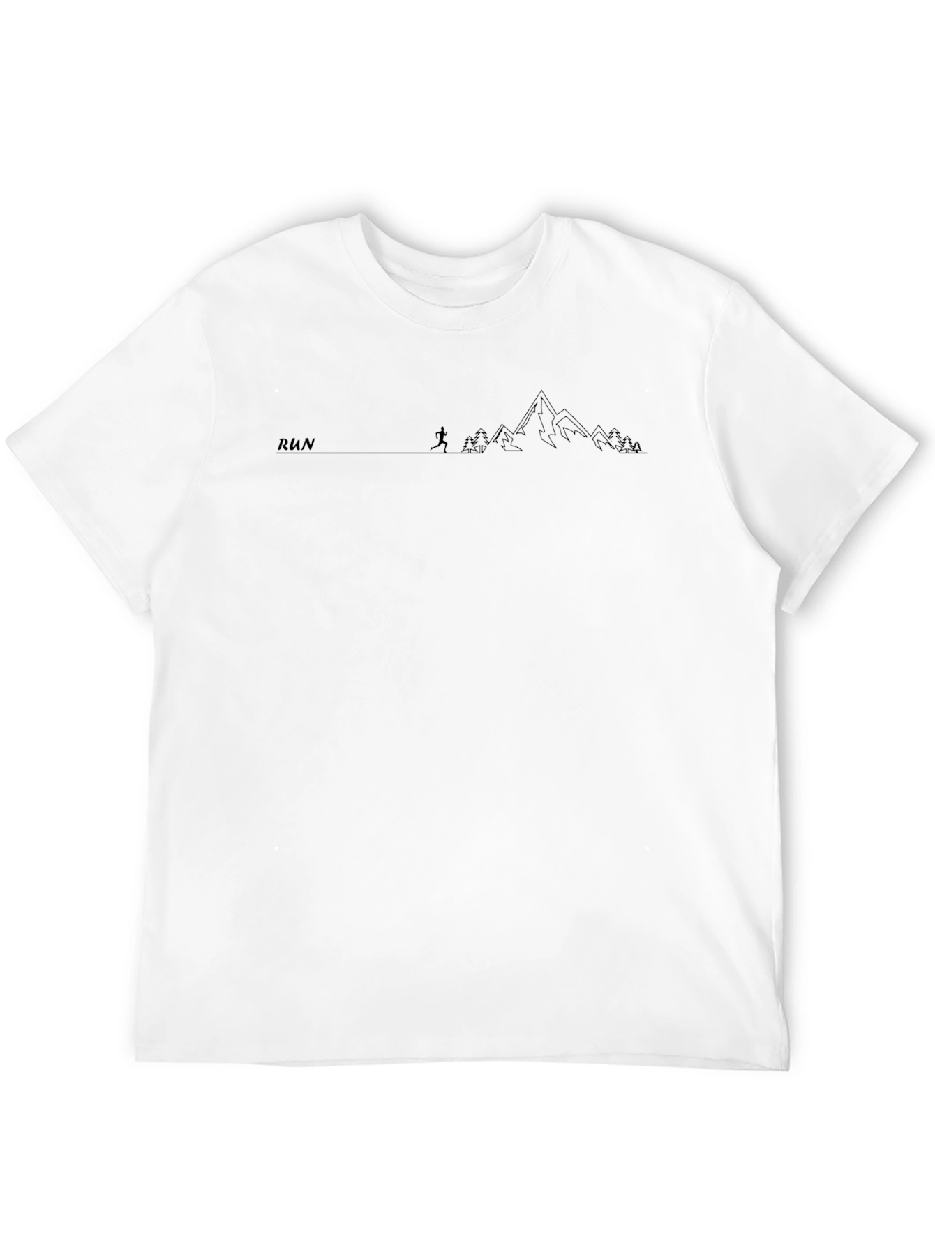 Mens Black RUN Graphic Tee