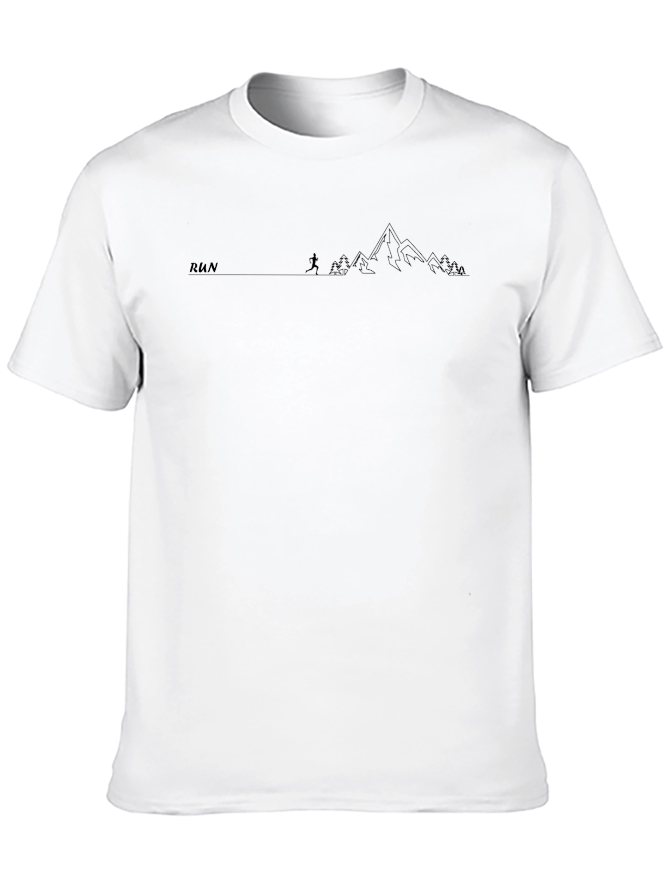 Mens Black RUN Graphic Tee