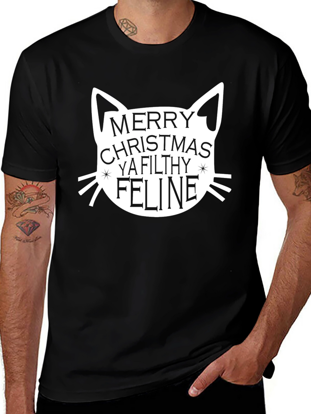 Merry Christmas Ya Filthy Feline T-Shirt