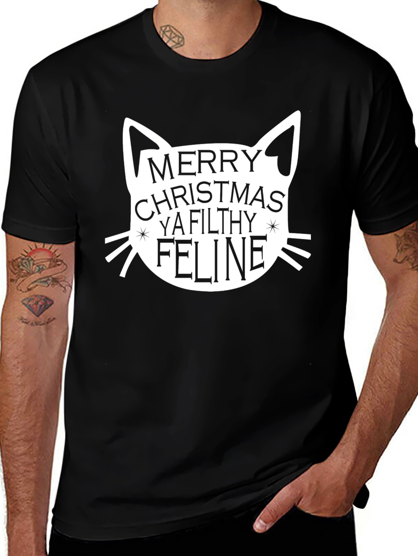 Merry Christmas Ya Filthy Feline T-Shirt