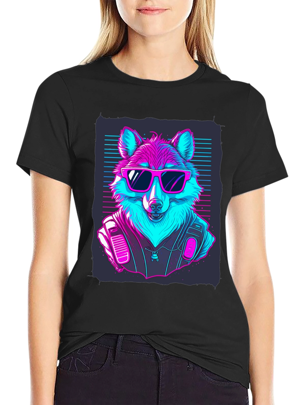 Retro Wolf T-Shirt: Cool Canine Vibes