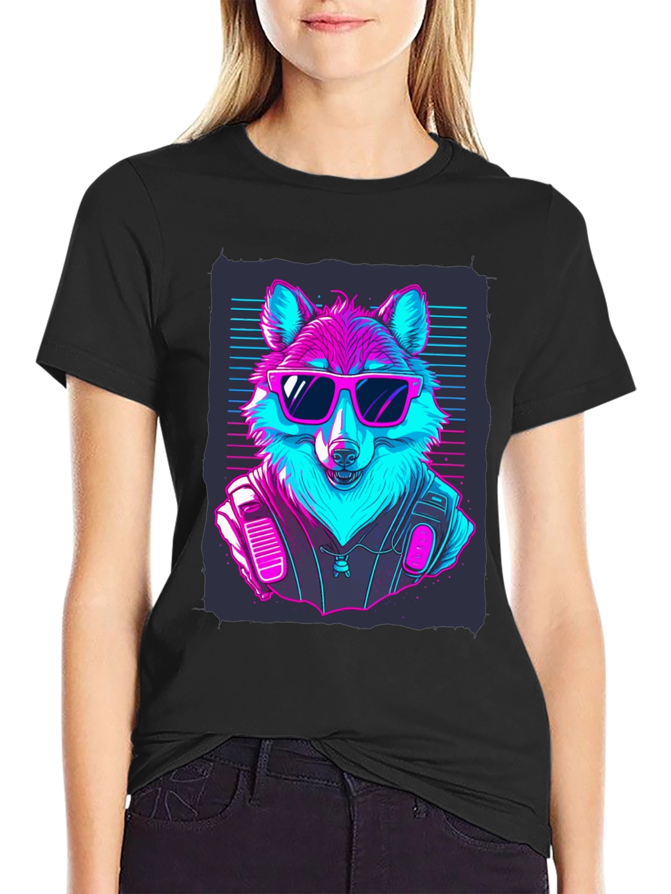 Retro Wolf T-Shirt: Cool Canine Vibes