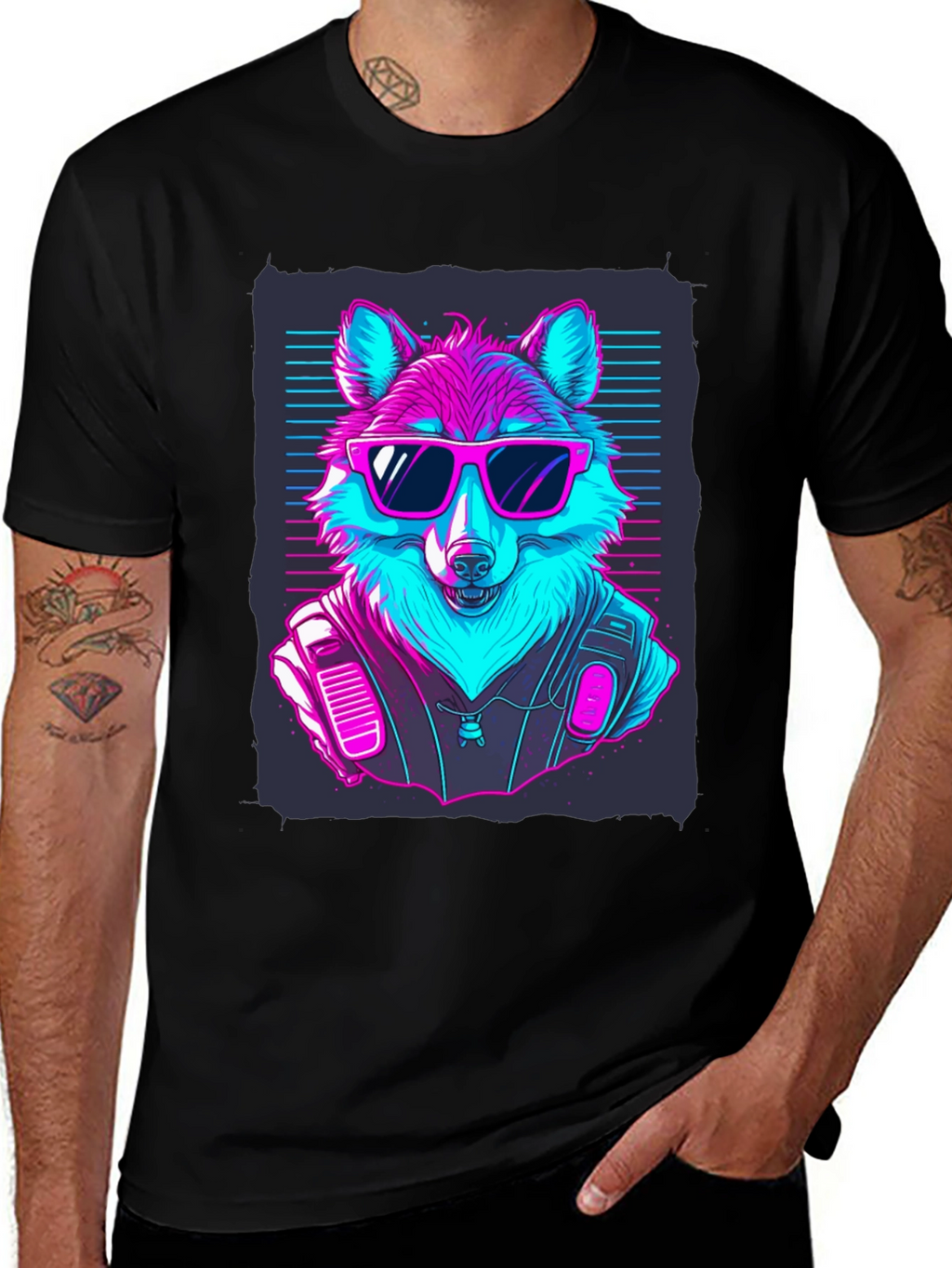 Retro Wolf T-Shirt: Cool Canine Vibes