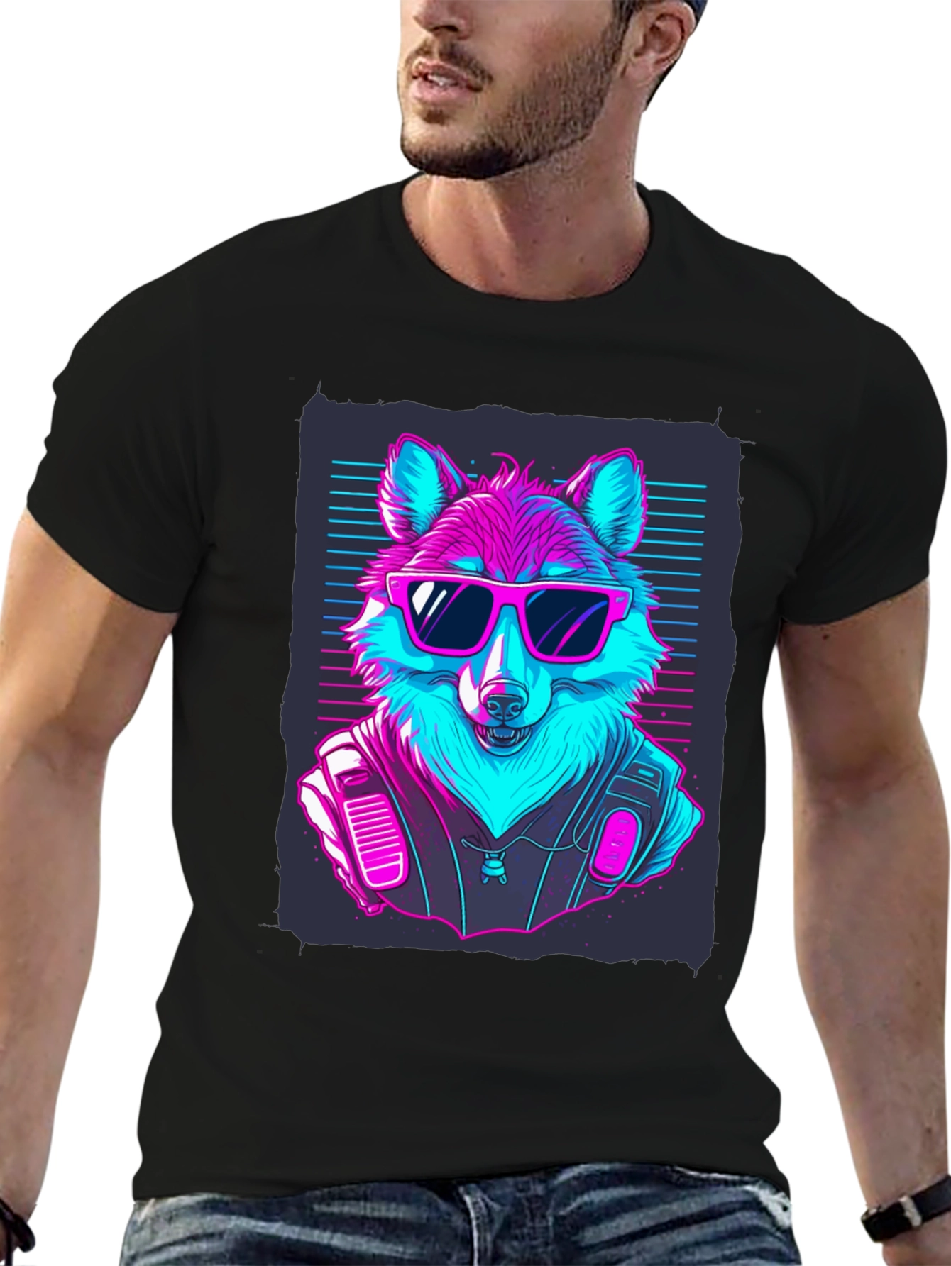 Retro Wolf T-Shirt: Cool Canine Vibes