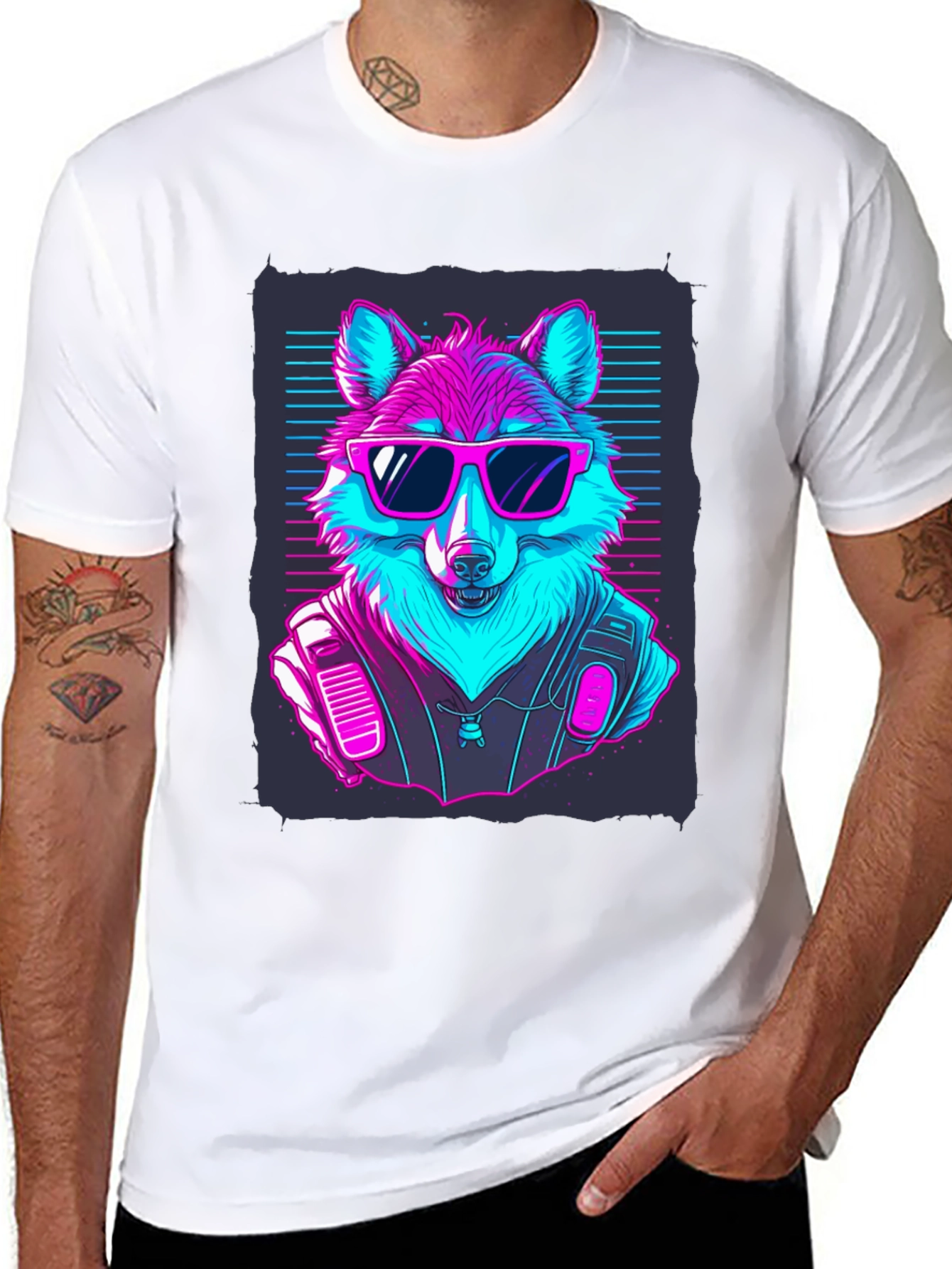 Retro Wolf T-Shirt: Cool Canine Vibes