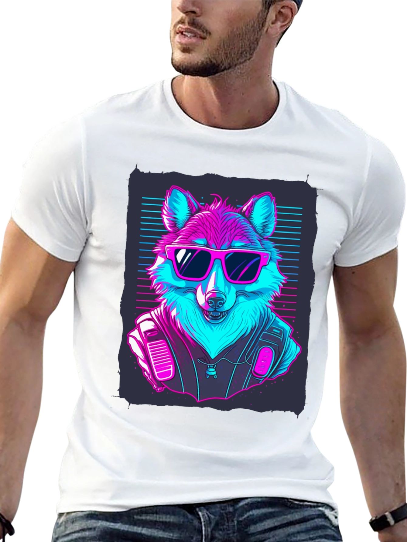 Retro Wolf T-Shirt: Cool Canine Vibes
