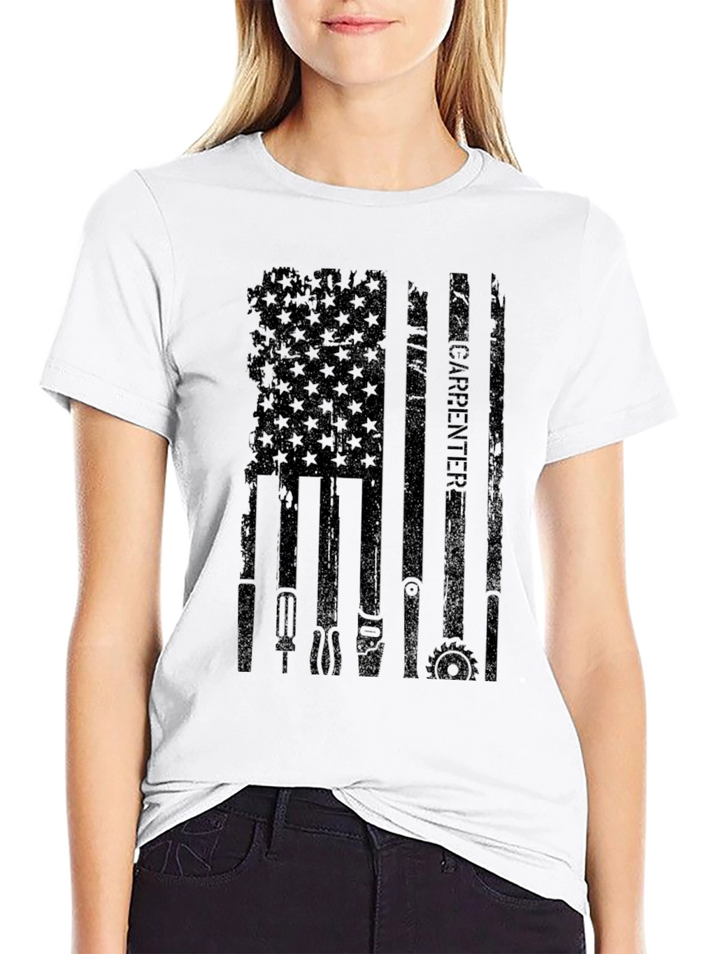 Carpenter American Flag Black T-Shirt