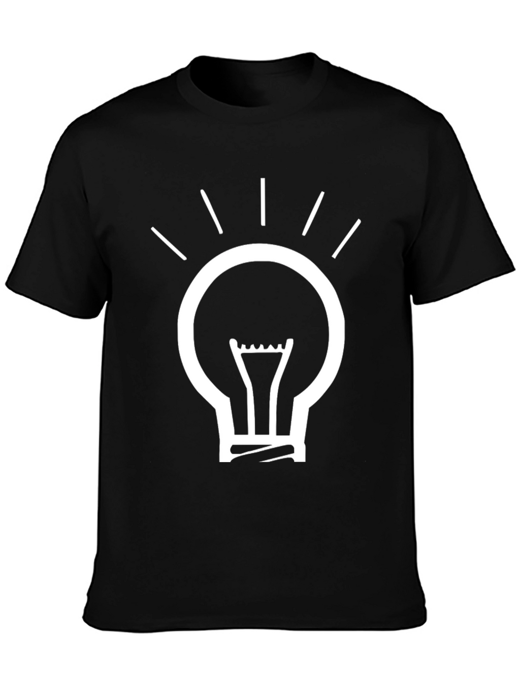 Idea Lightbulb Graphic Tee - Black Cotton T-Shirt