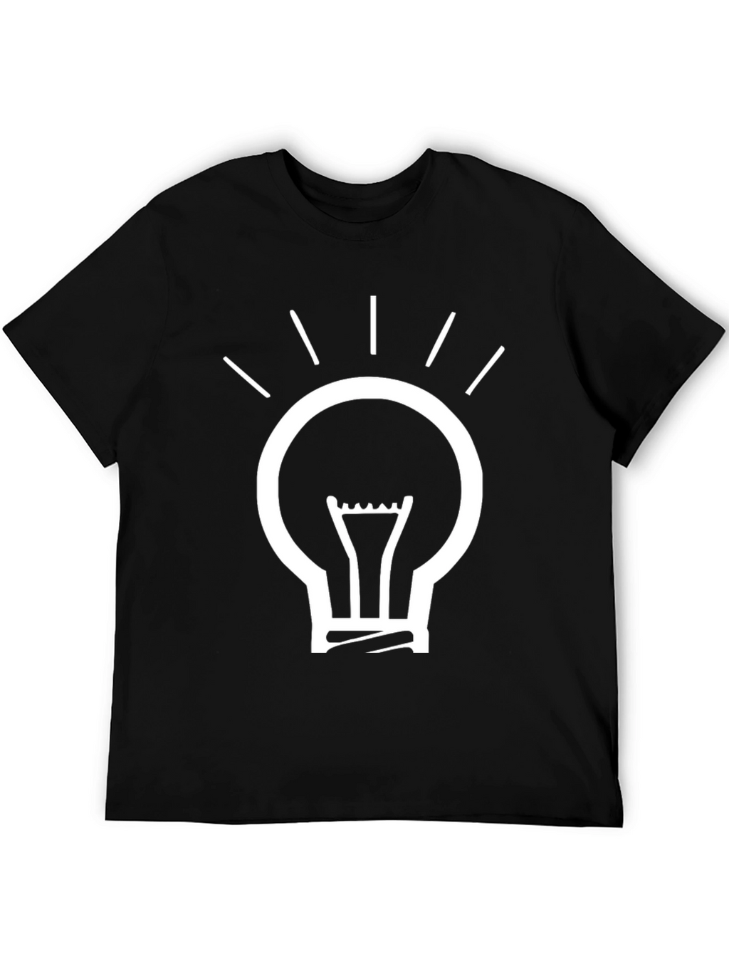 Idea Lightbulb Graphic Tee - Black Cotton T-Shirt