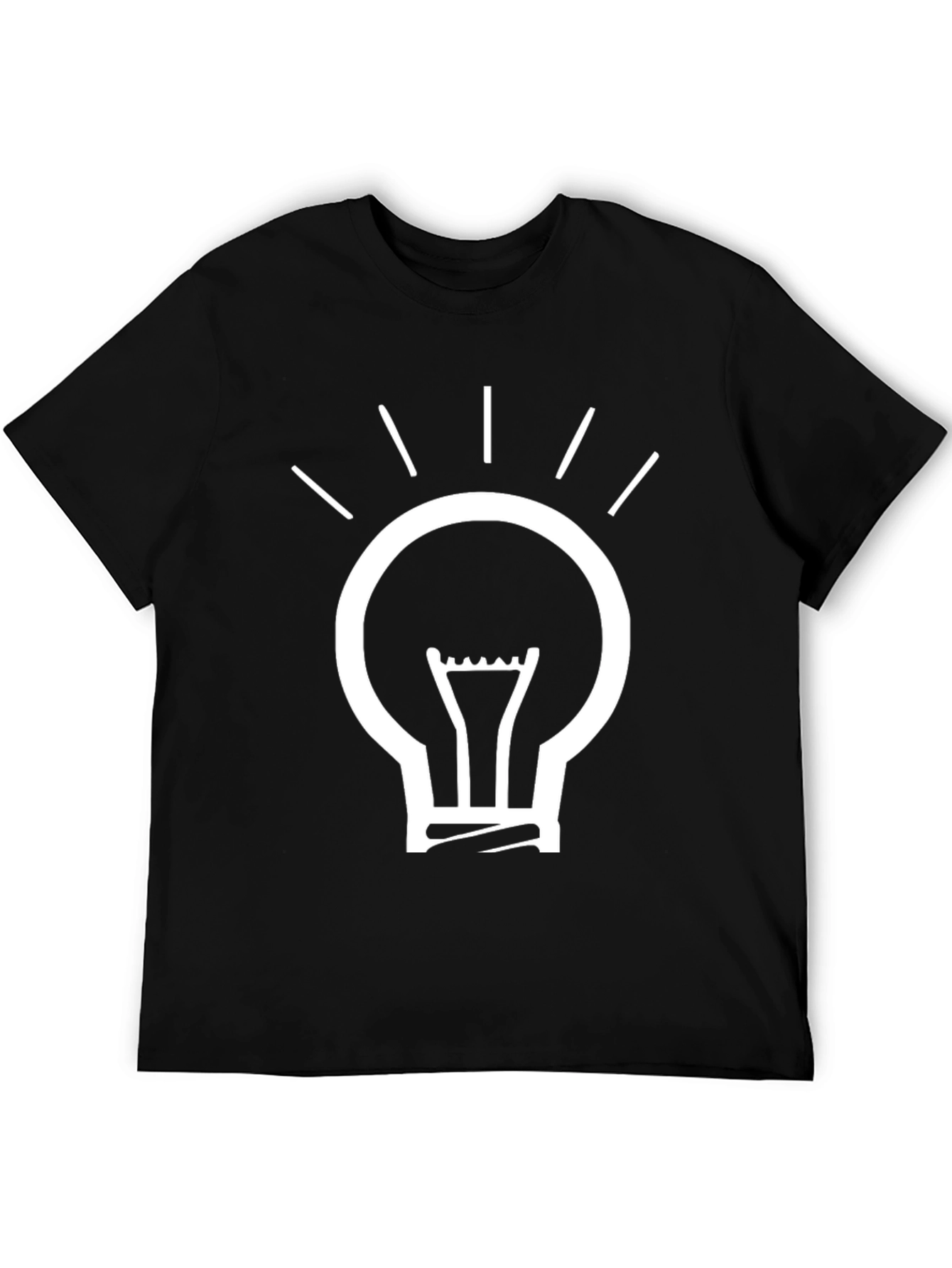 Idea Lightbulb Graphic Tee - Black Cotton T-Shirt