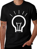 Idea Lightbulb Graphic Tee - Black Cotton T-Shirt