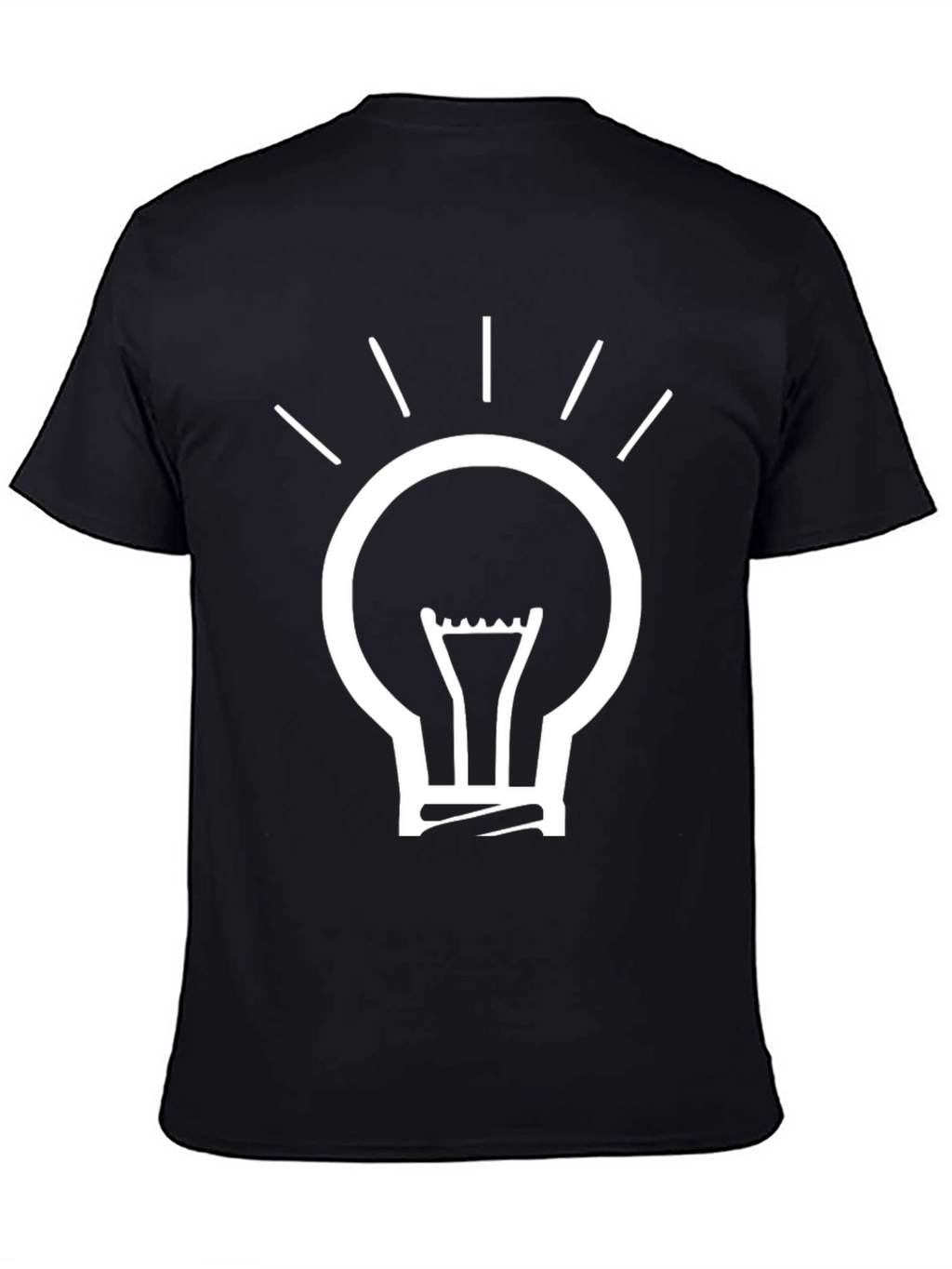 Idea Lightbulb Graphic Tee - Black Cotton T-Shirt