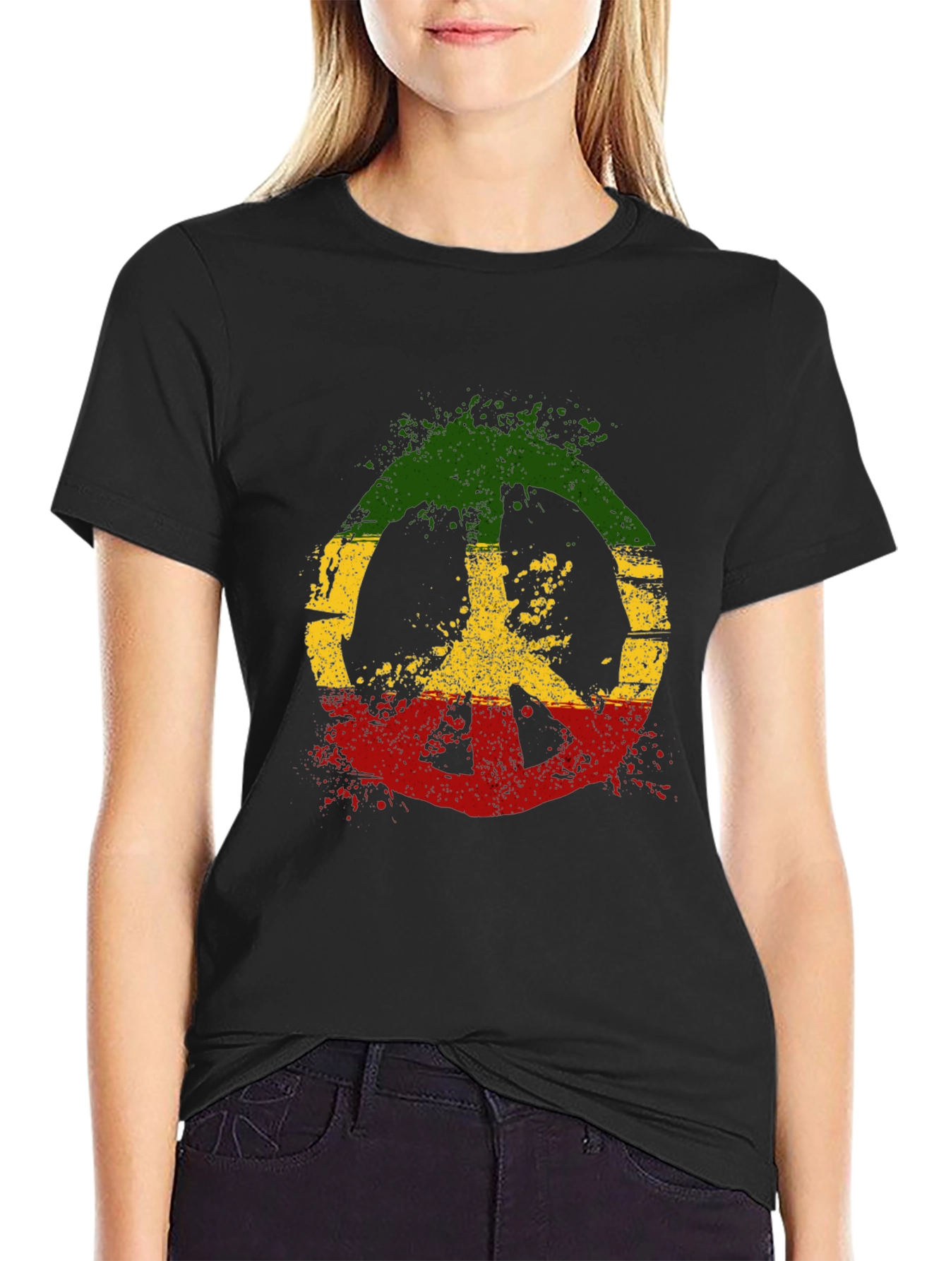 Rasta Peace Sign T-Shirt - Reggae Style