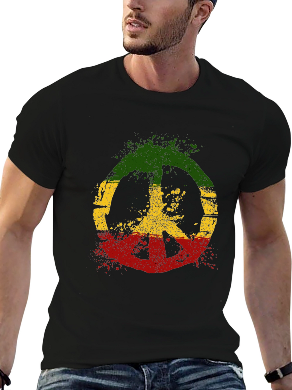 Rasta Peace Sign T-Shirt - Reggae Style