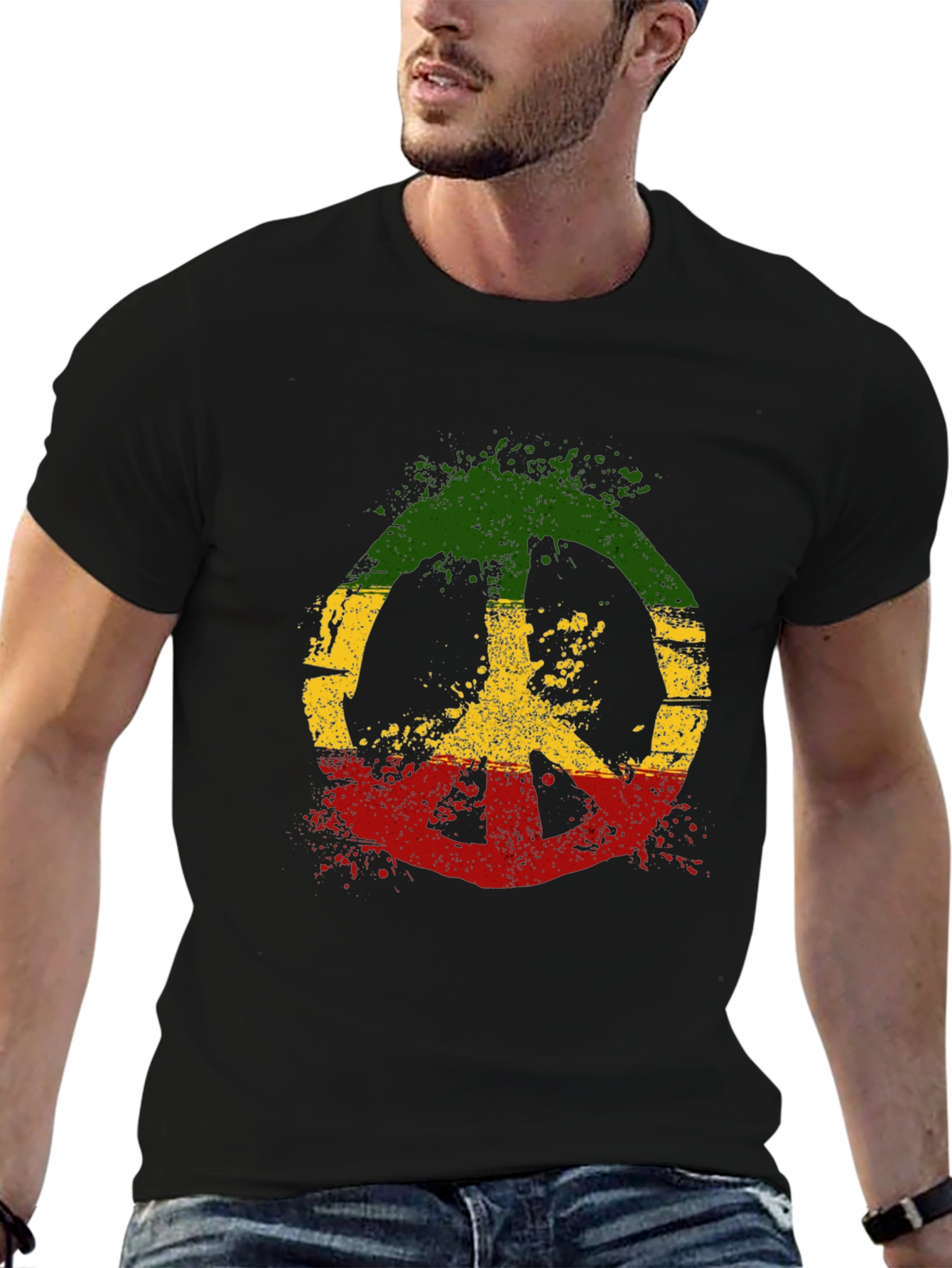 Rasta Peace Sign T-Shirt - Reggae Style