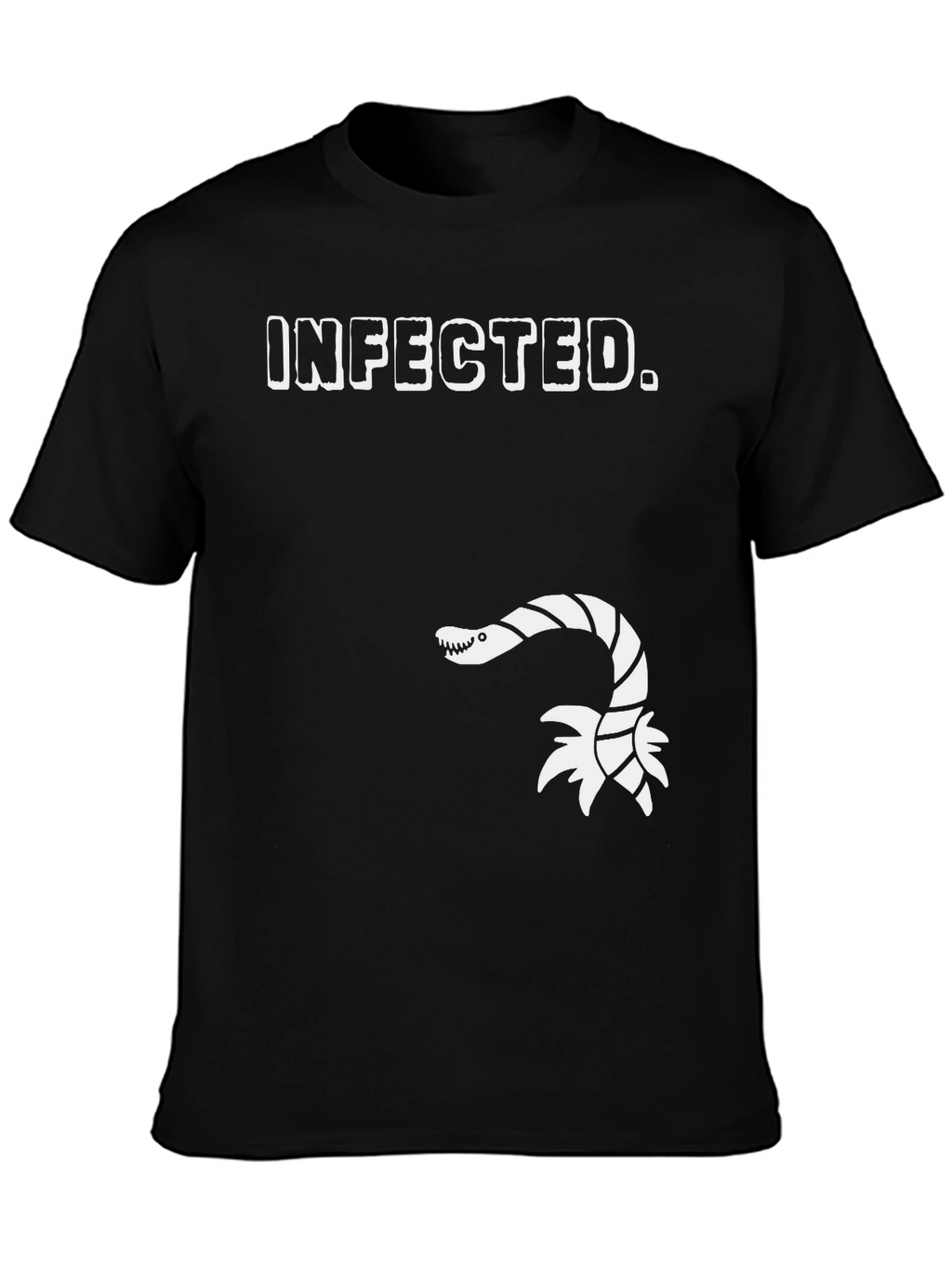 Infected! Unique Graphic Tee - Black Cotton Shirt