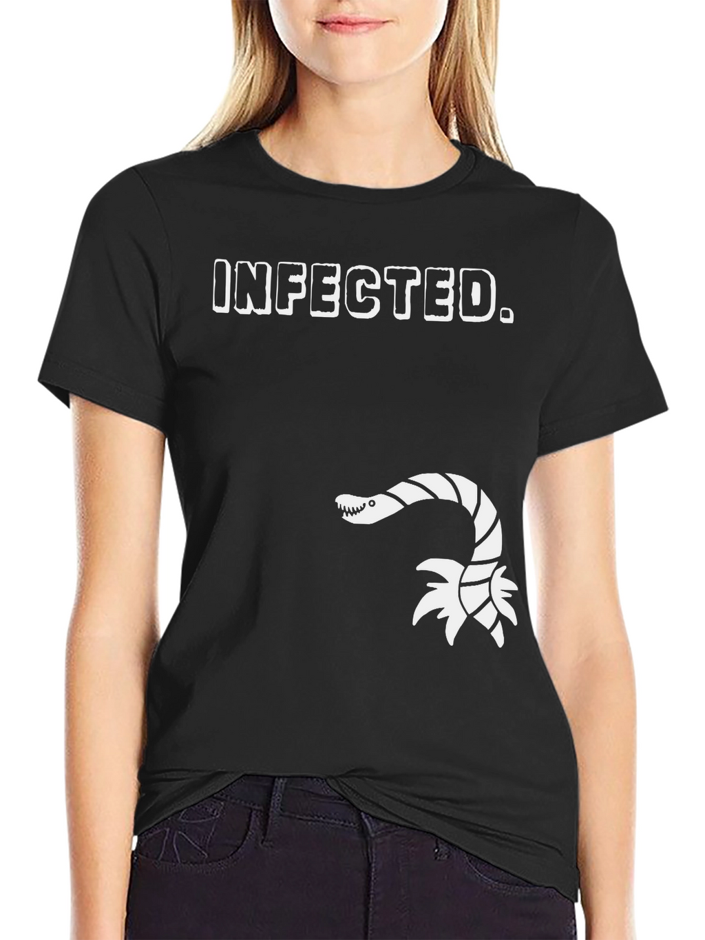 Infected! Unique Graphic Tee - Black Cotton Shirt