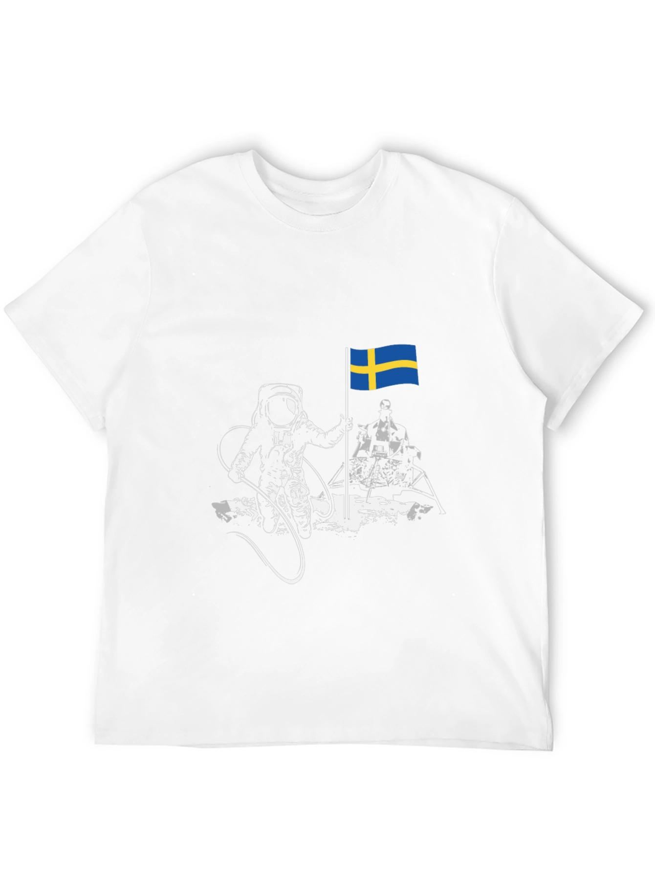 Astronaut Sweden Flag Graphic Tee - Cool Space T-Shirt