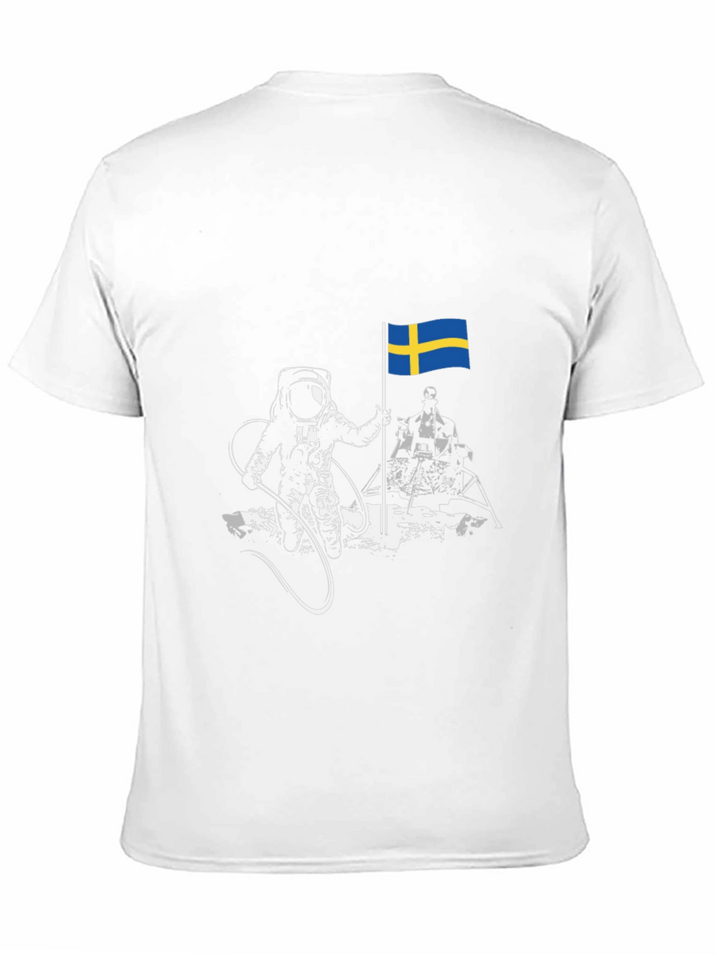 Astronaut Sweden Flag Graphic Tee - Cool Space T-Shirt