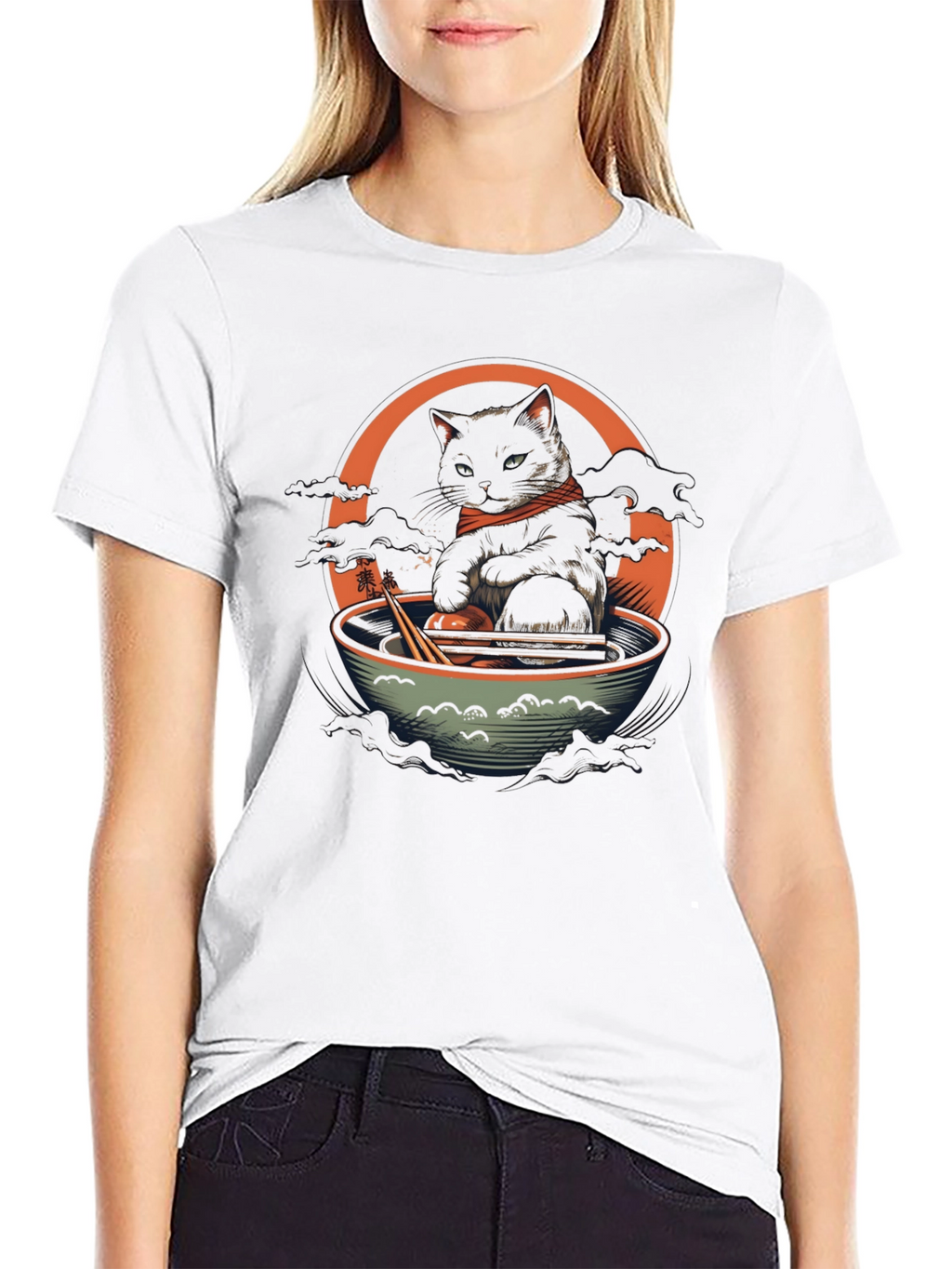 Cat Ramen Bowl Graphic Tee - Unique Design