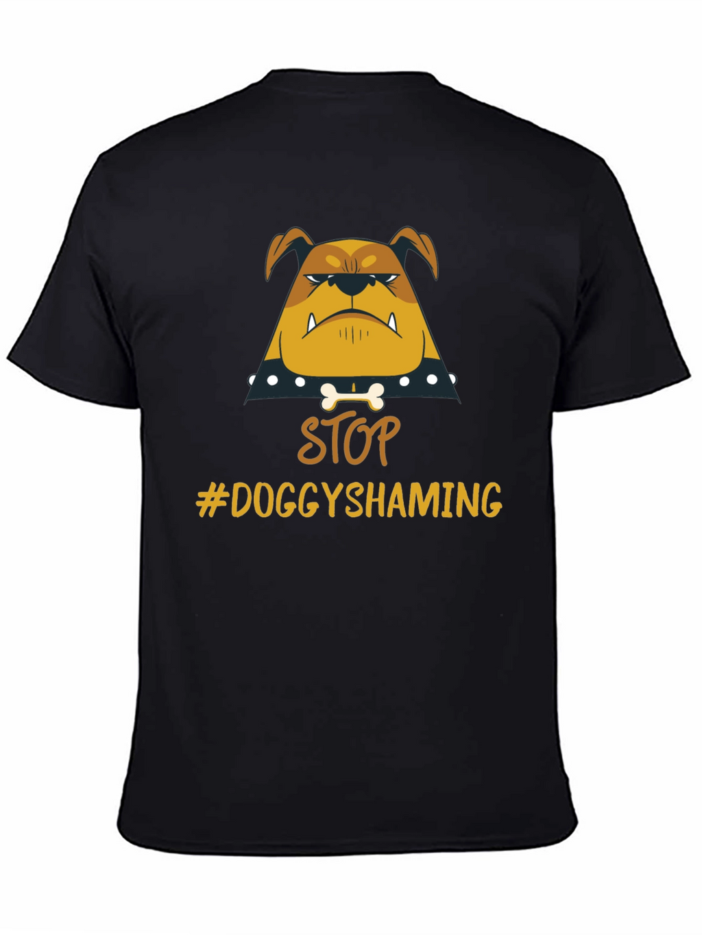 Stop Doggy Shaming Tee - Bulldog Graphic Black T-Shirt