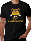 Stop Doggy Shaming Tee - Bulldog Graphic Black T-Shirt