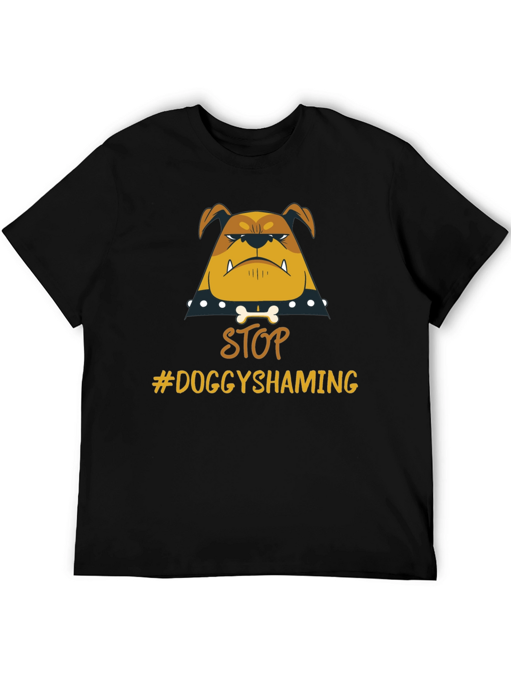Stop Doggy Shaming Tee - Bulldog Graphic Black T-Shirt