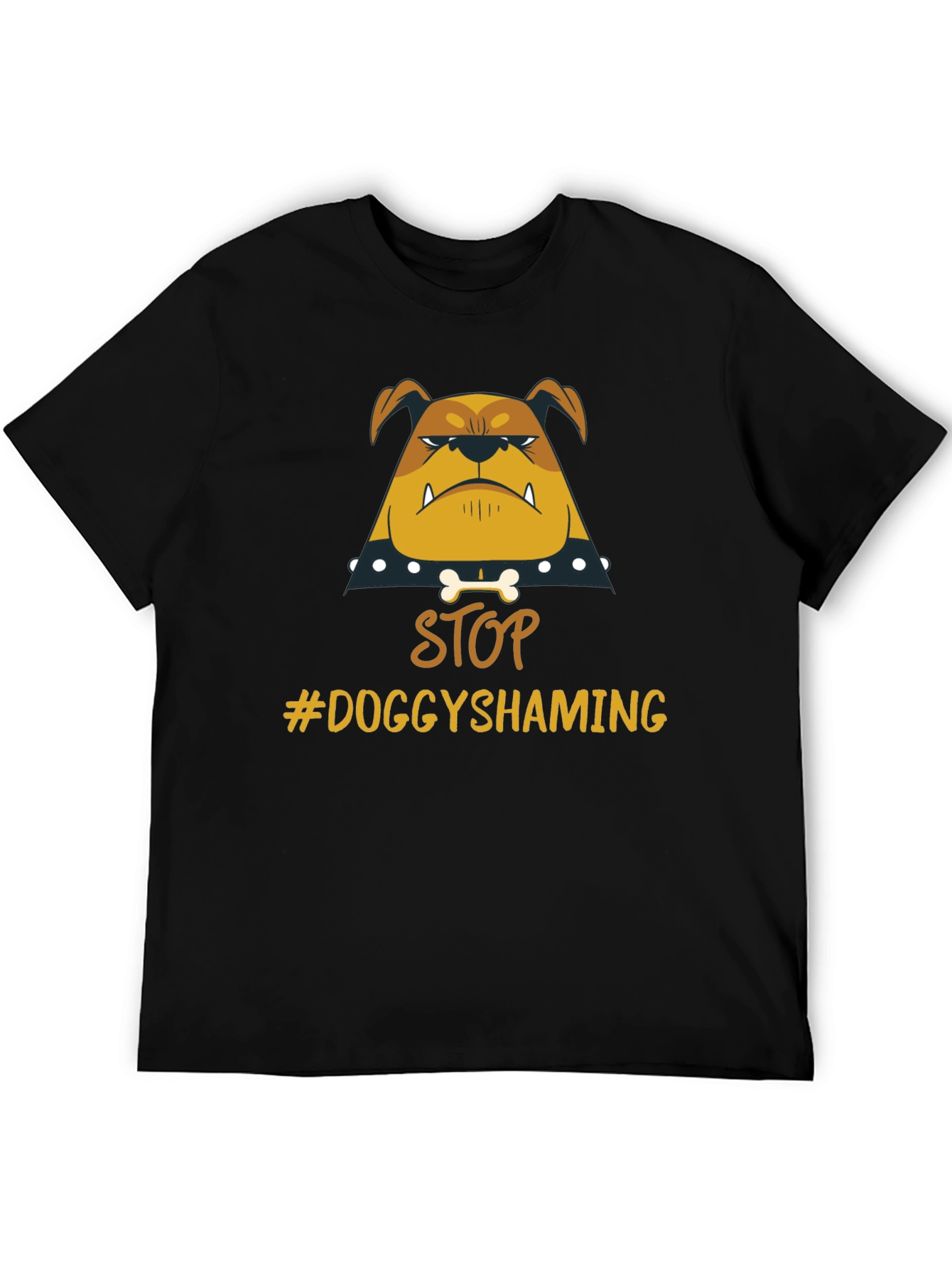 Stop Doggy Shaming Tee - Bulldog Graphic Black T-Shirt