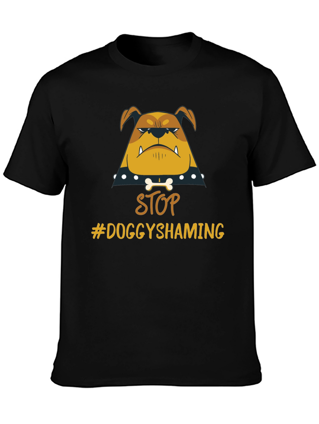 Stop Doggy Shaming Tee - Bulldog Graphic Black T-Shirt