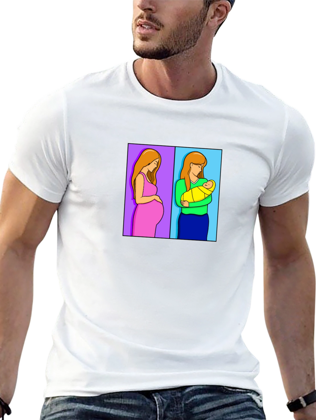 Motherhood Journey Tee - Pregnant & Newborn Design