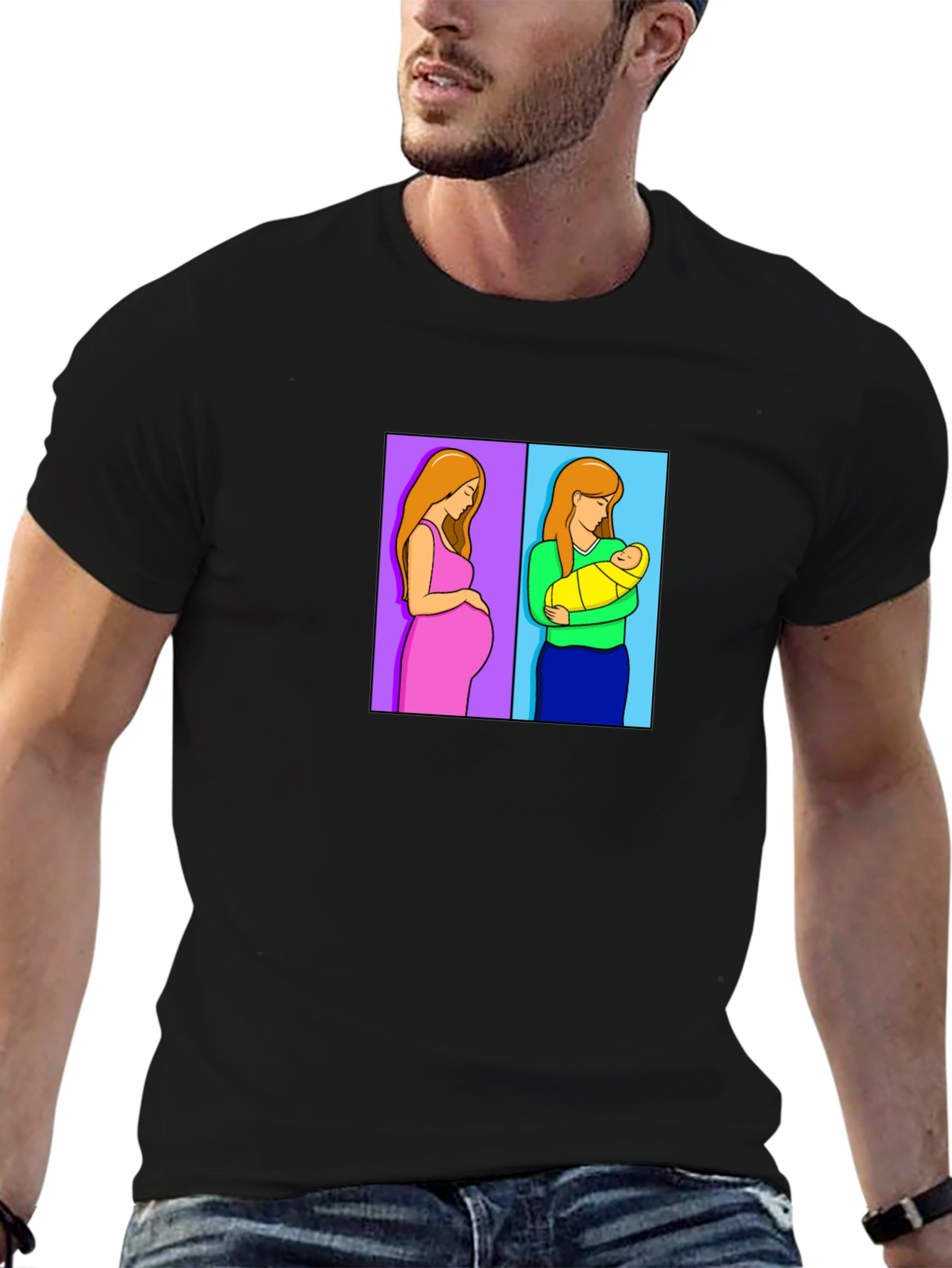 Motherhood Journey Tee - Pregnant & Newborn Design