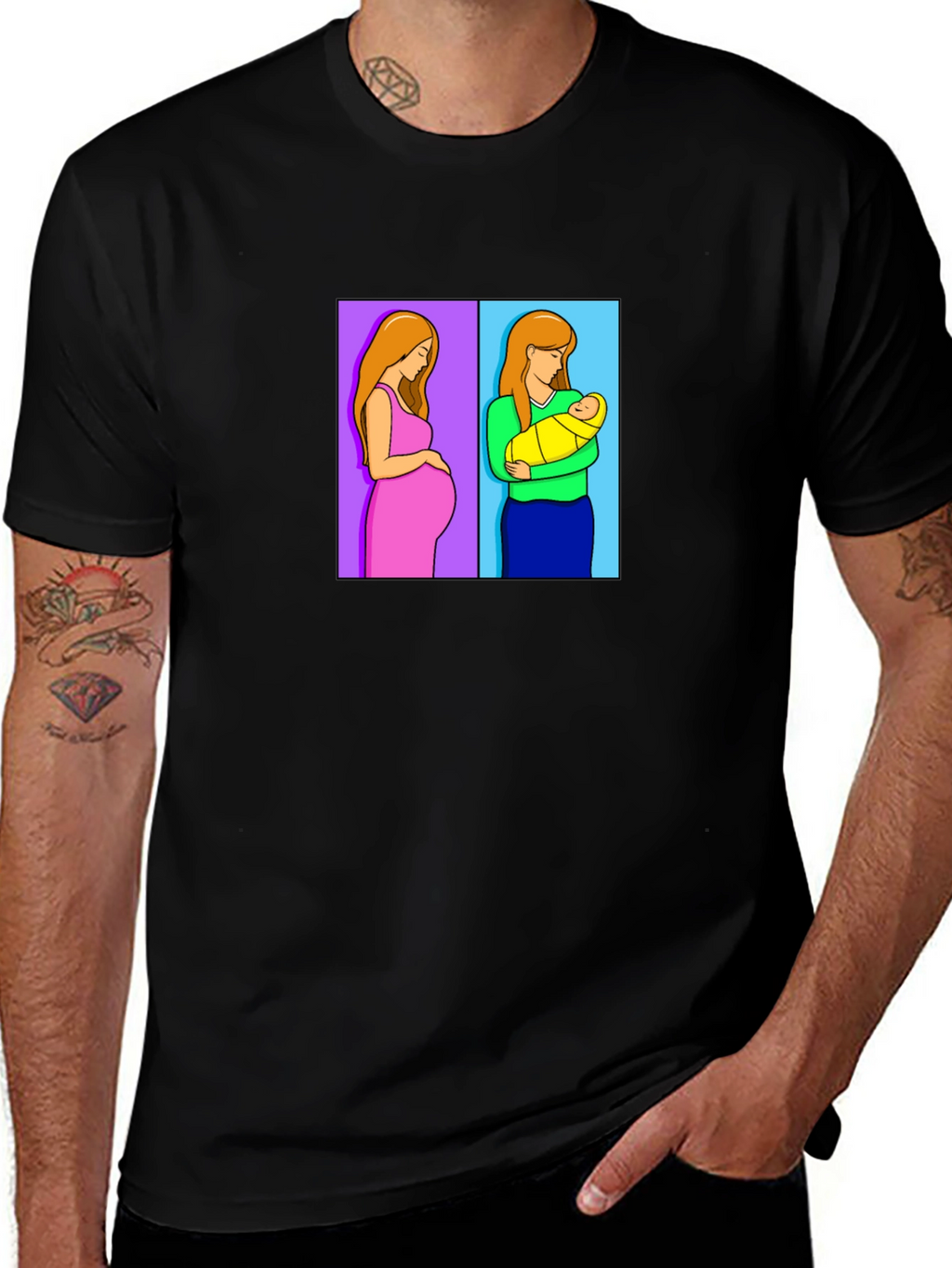 Motherhood Journey Tee - Pregnant & Newborn Design