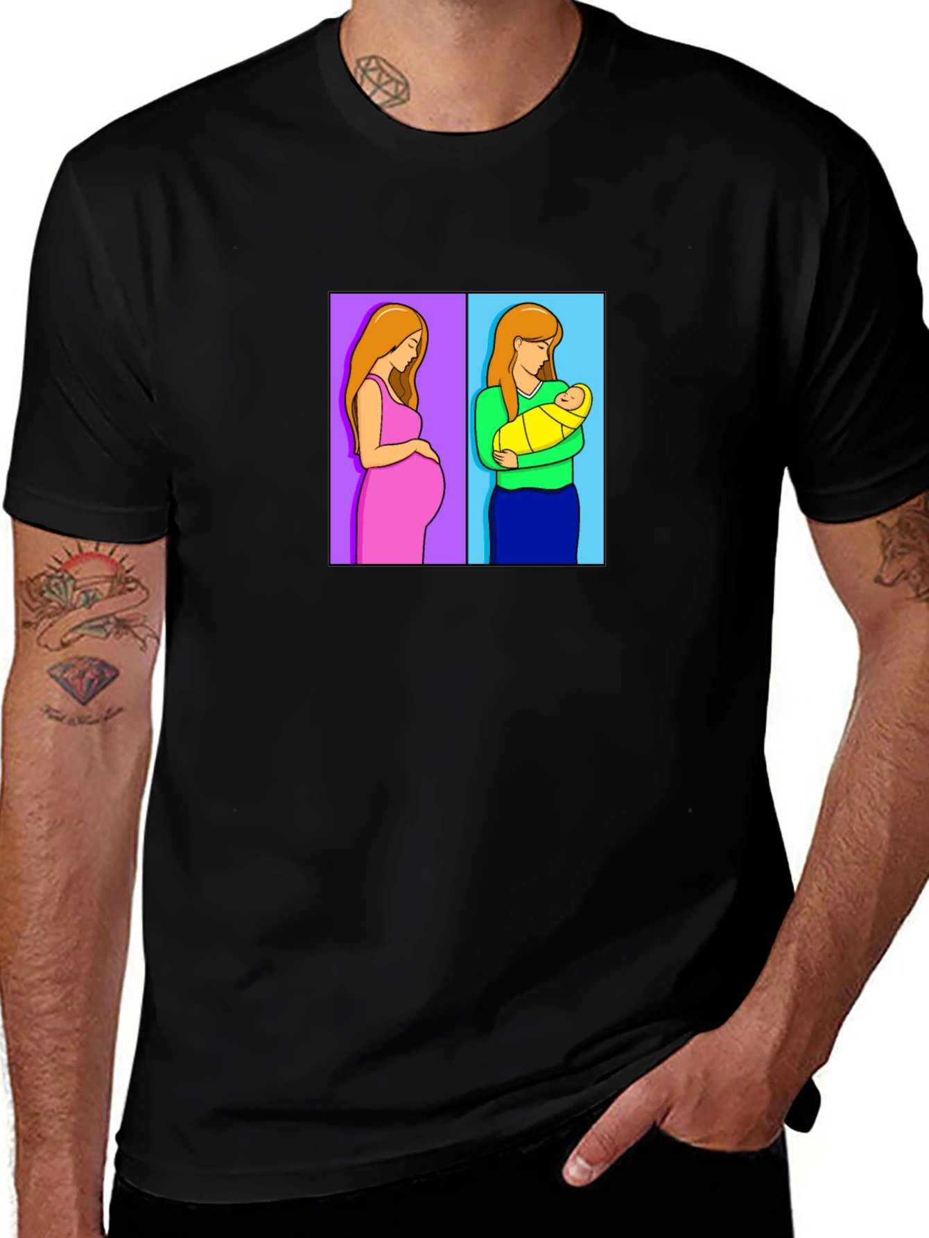 Motherhood Journey Tee - Pregnant & Newborn Design