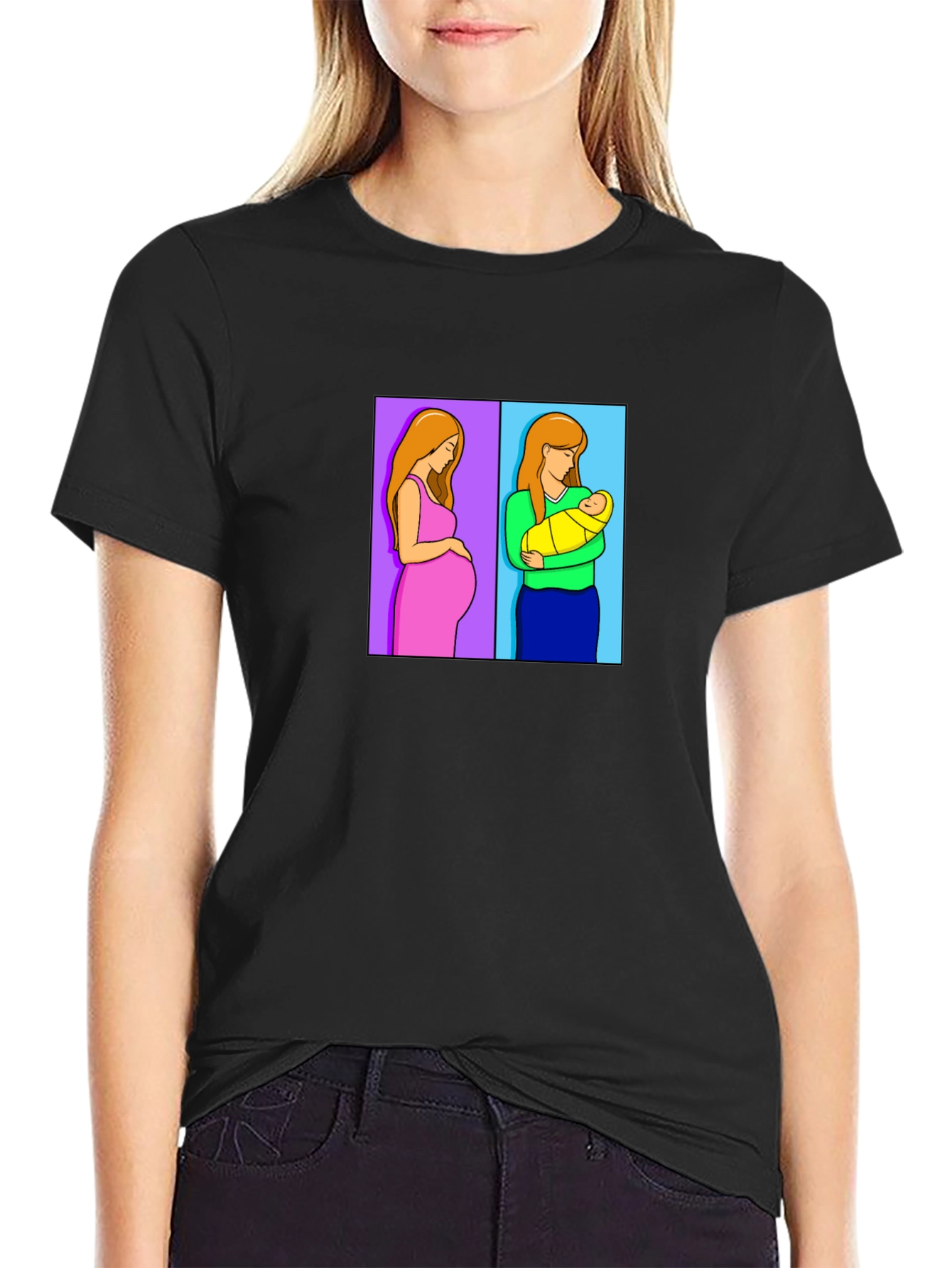 Motherhood Journey Tee - Pregnant & Newborn Design