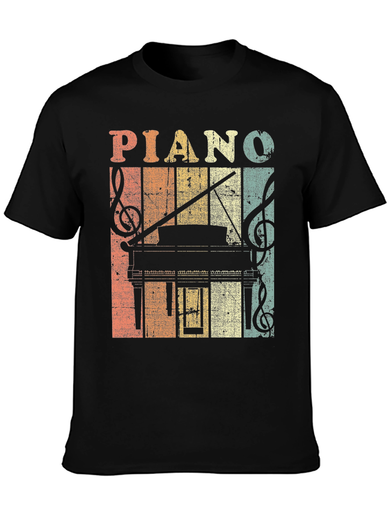 Vintage Piano Graphic T-Shirt - Music Lover Tee