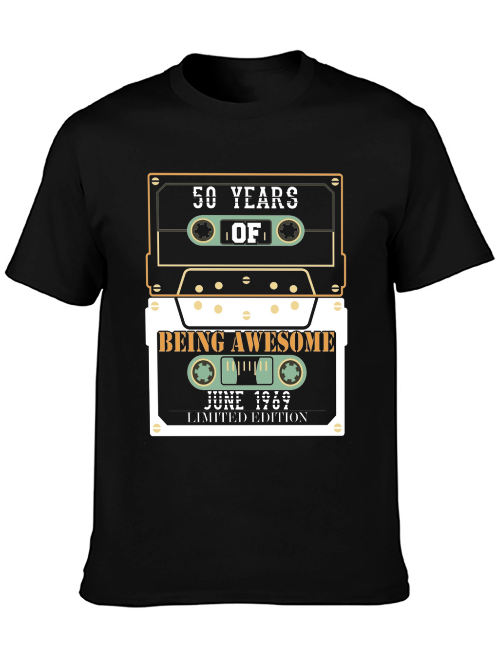 50 Years of Awesome Cassette Tape T-Shirt