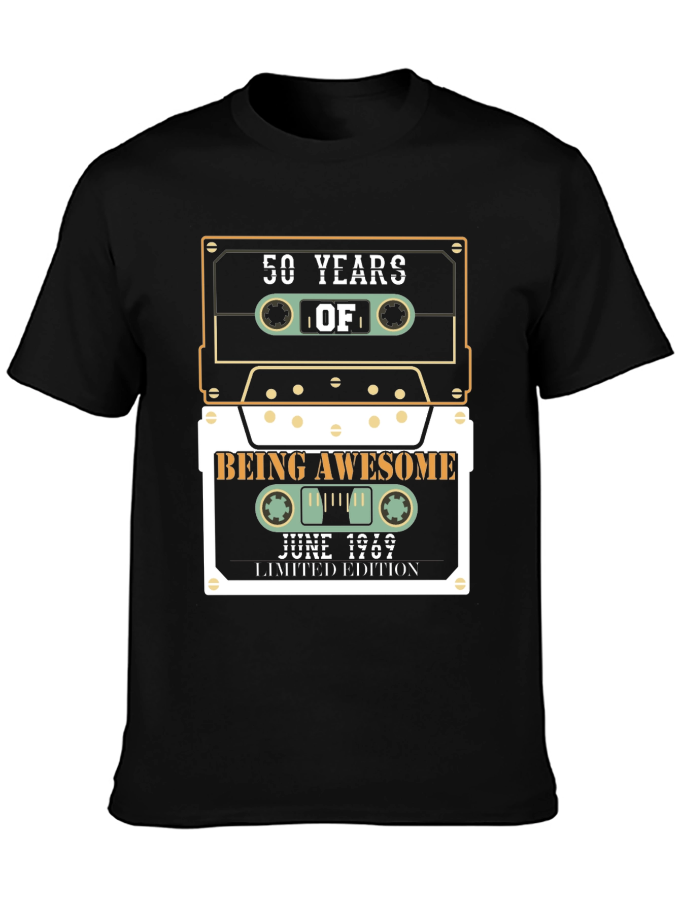 50 Years of Awesome Cassette Tape T-Shirt