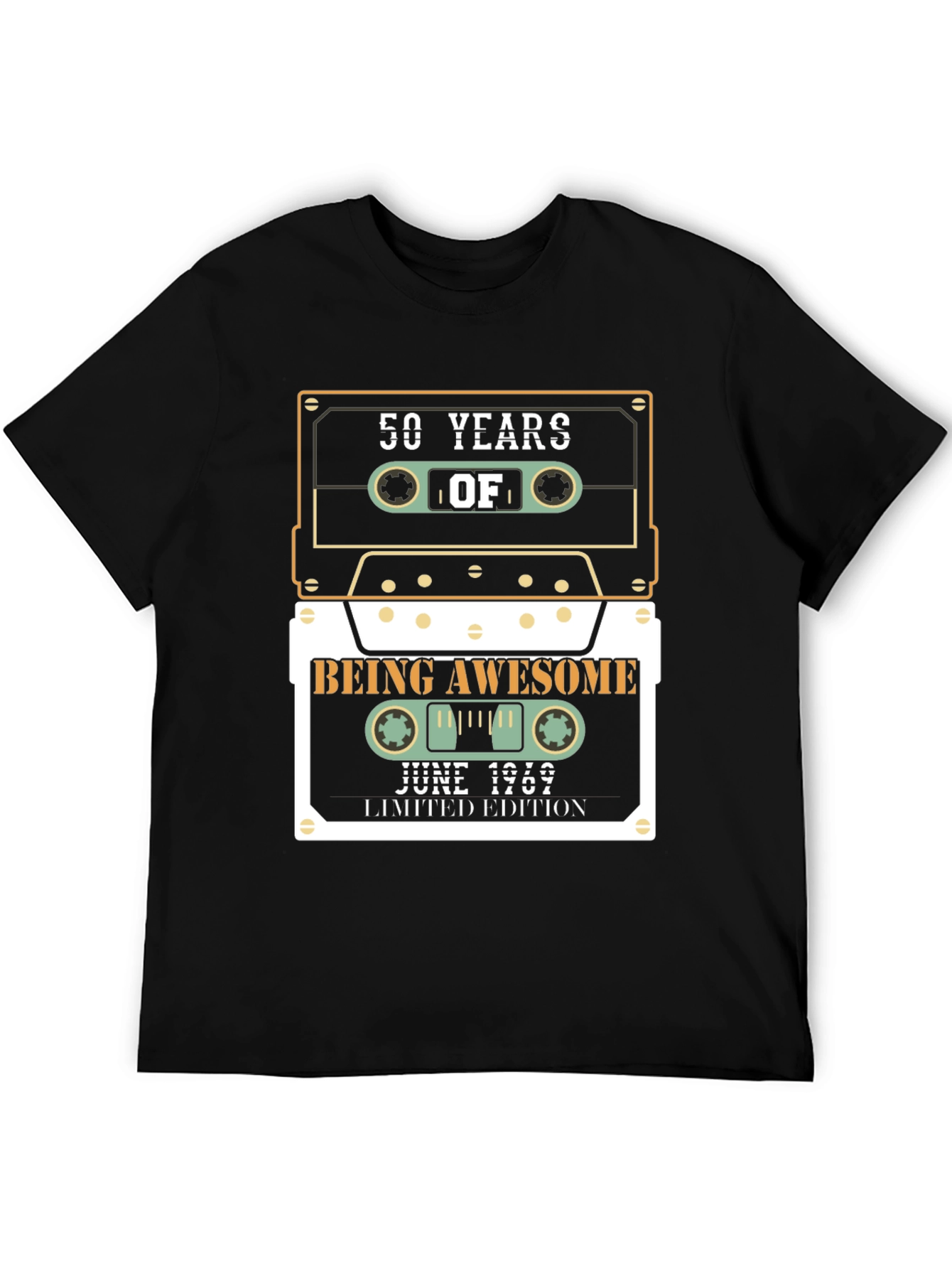 50 Years of Awesome Cassette Tape T-Shirt
