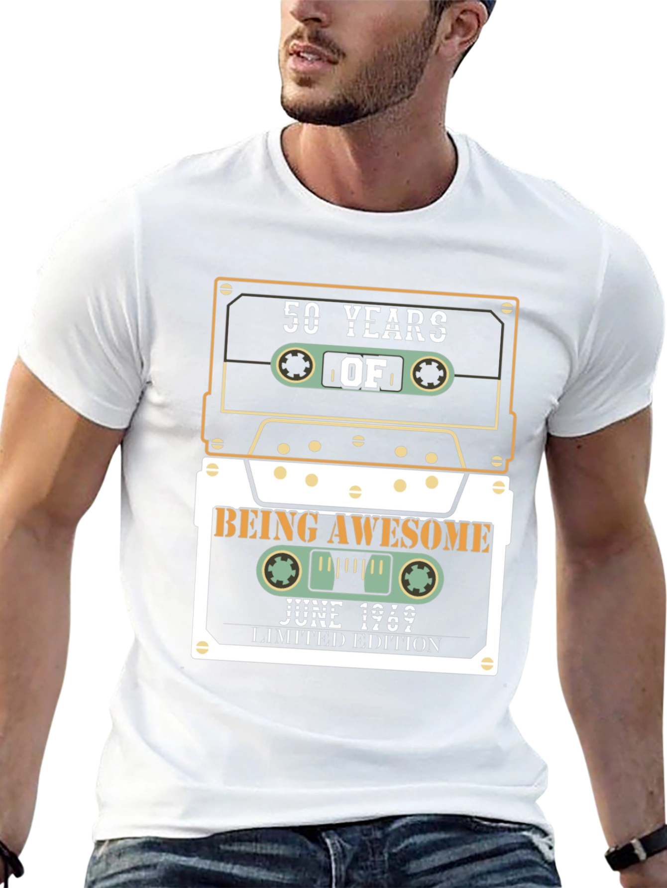 50 Years of Awesome Cassette Tape T-Shirt