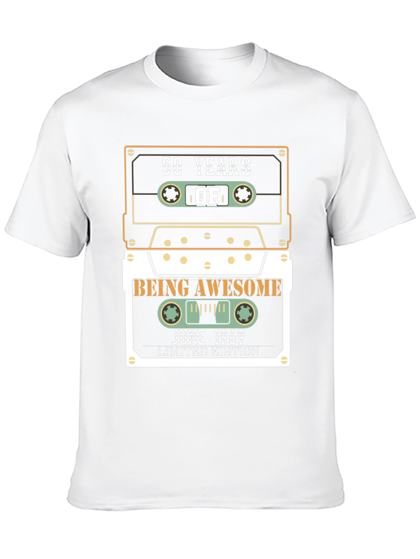 50 Years of Awesome Cassette Tape T-Shirt