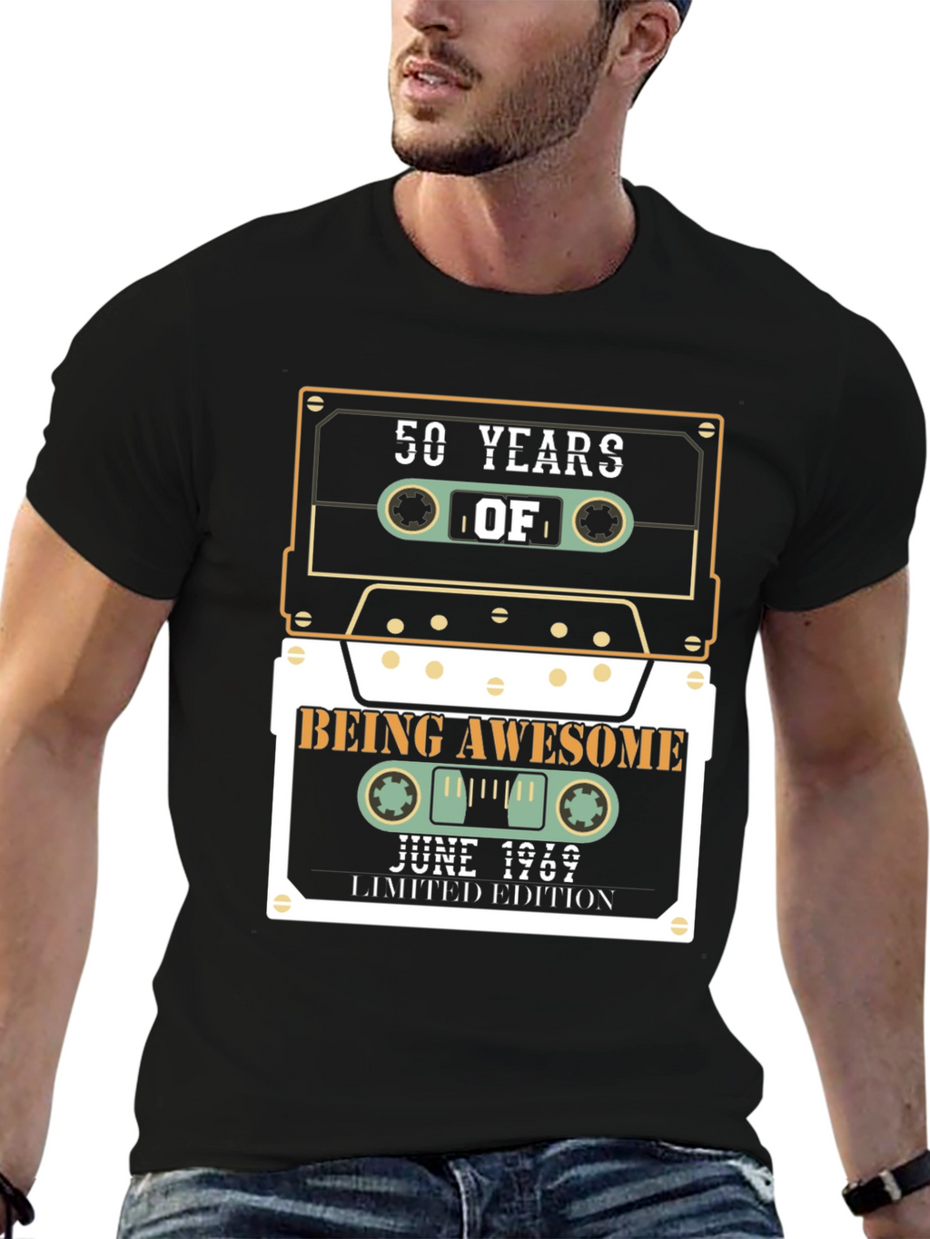 50 Years of Awesome Cassette Tape T-Shirt