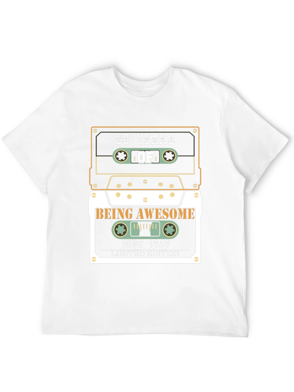 50 Years of Awesome Cassette Tape T-Shirt