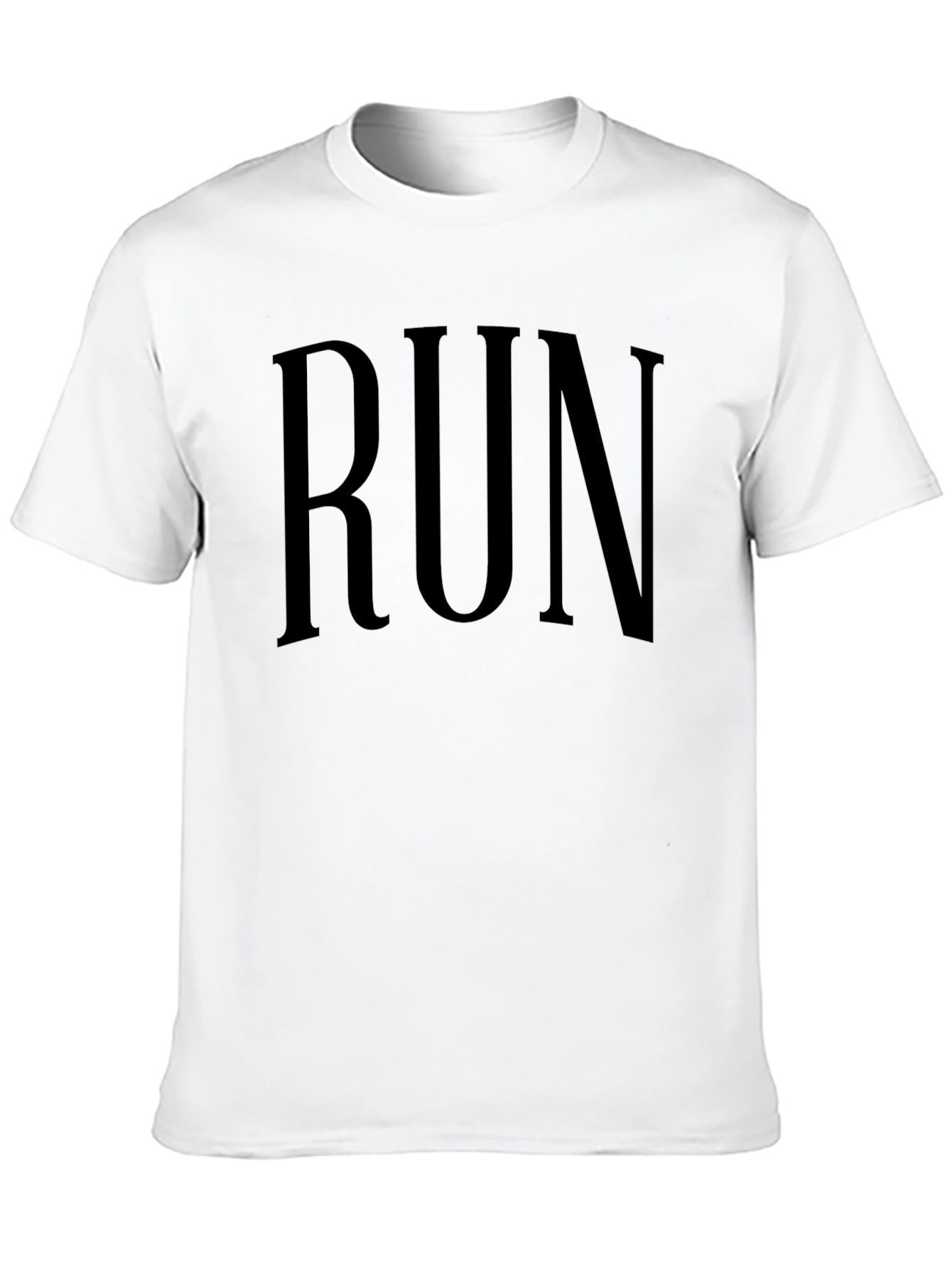 Mens Black RUN Graphic T-Shirt