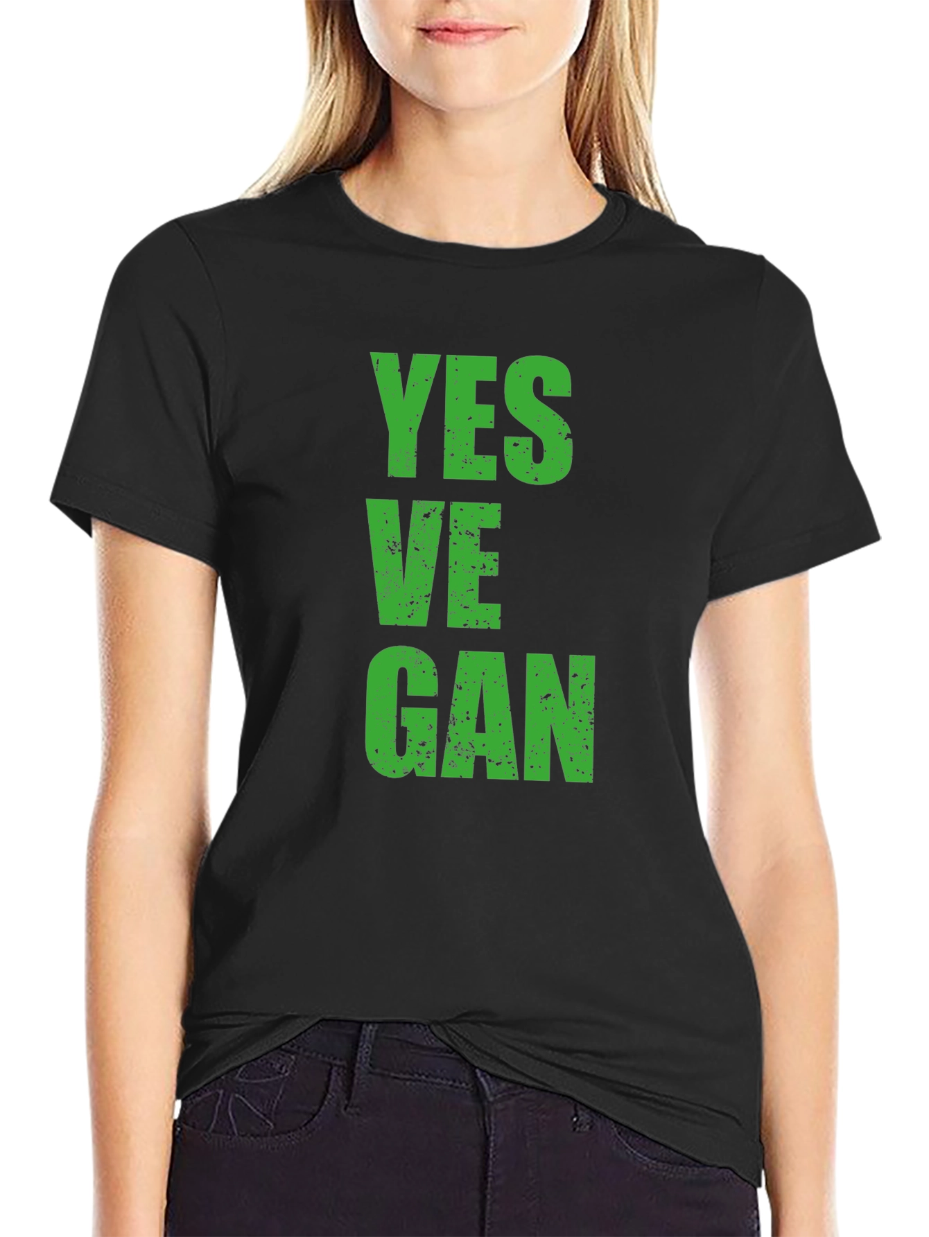 Yes Vegan Graphic T-Shirt - Black