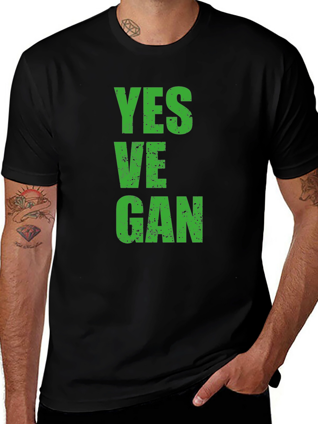 Yes Vegan Graphic T-Shirt - Black