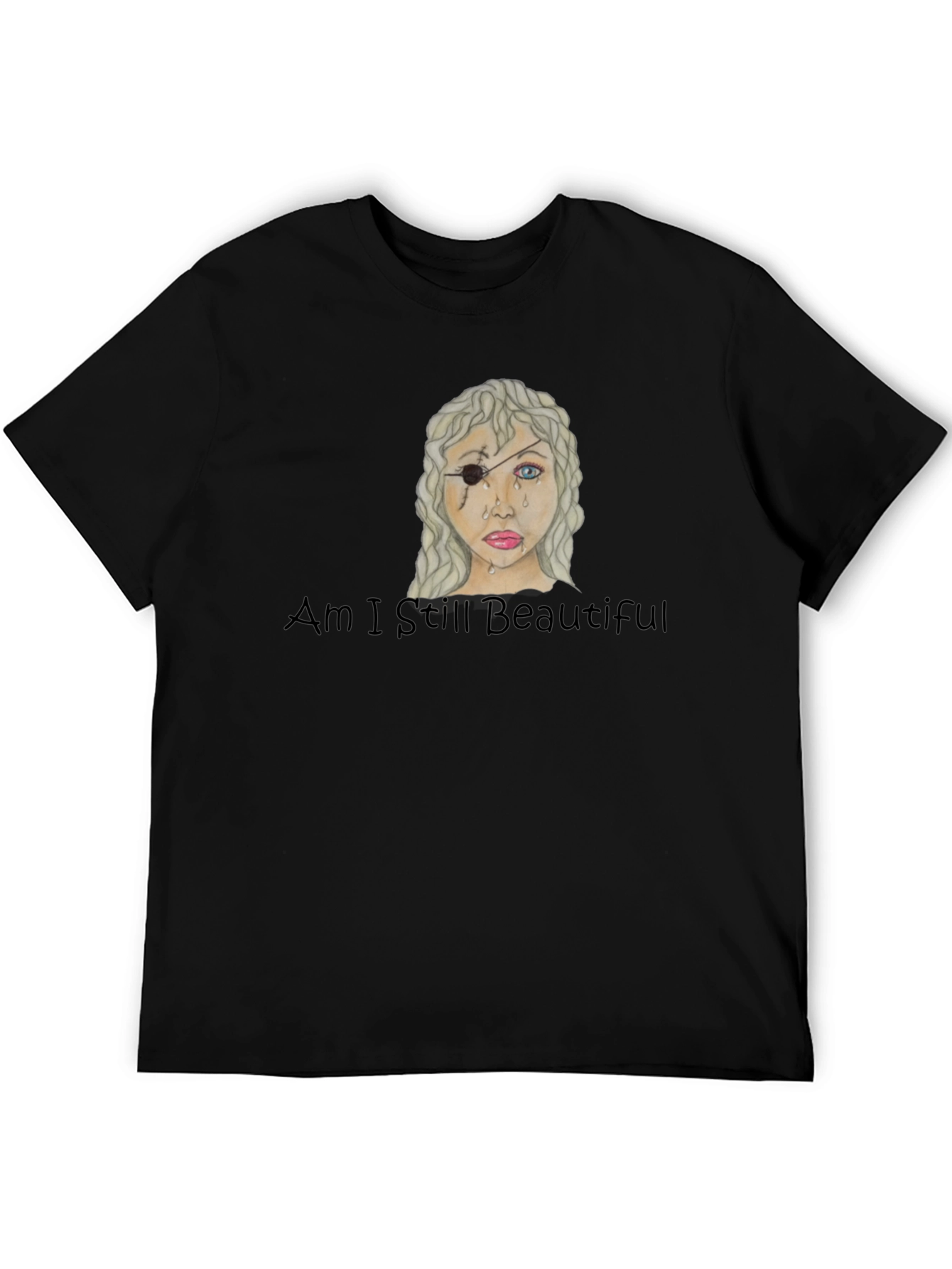 Distressed Beauty Graphic Tee - Am I Still Beautiful?