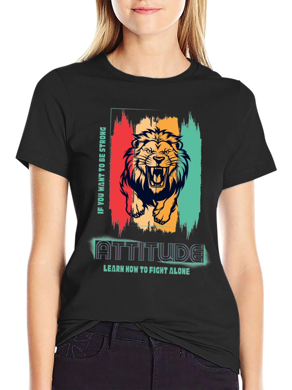 Lion Attitude Graphic Print Tee