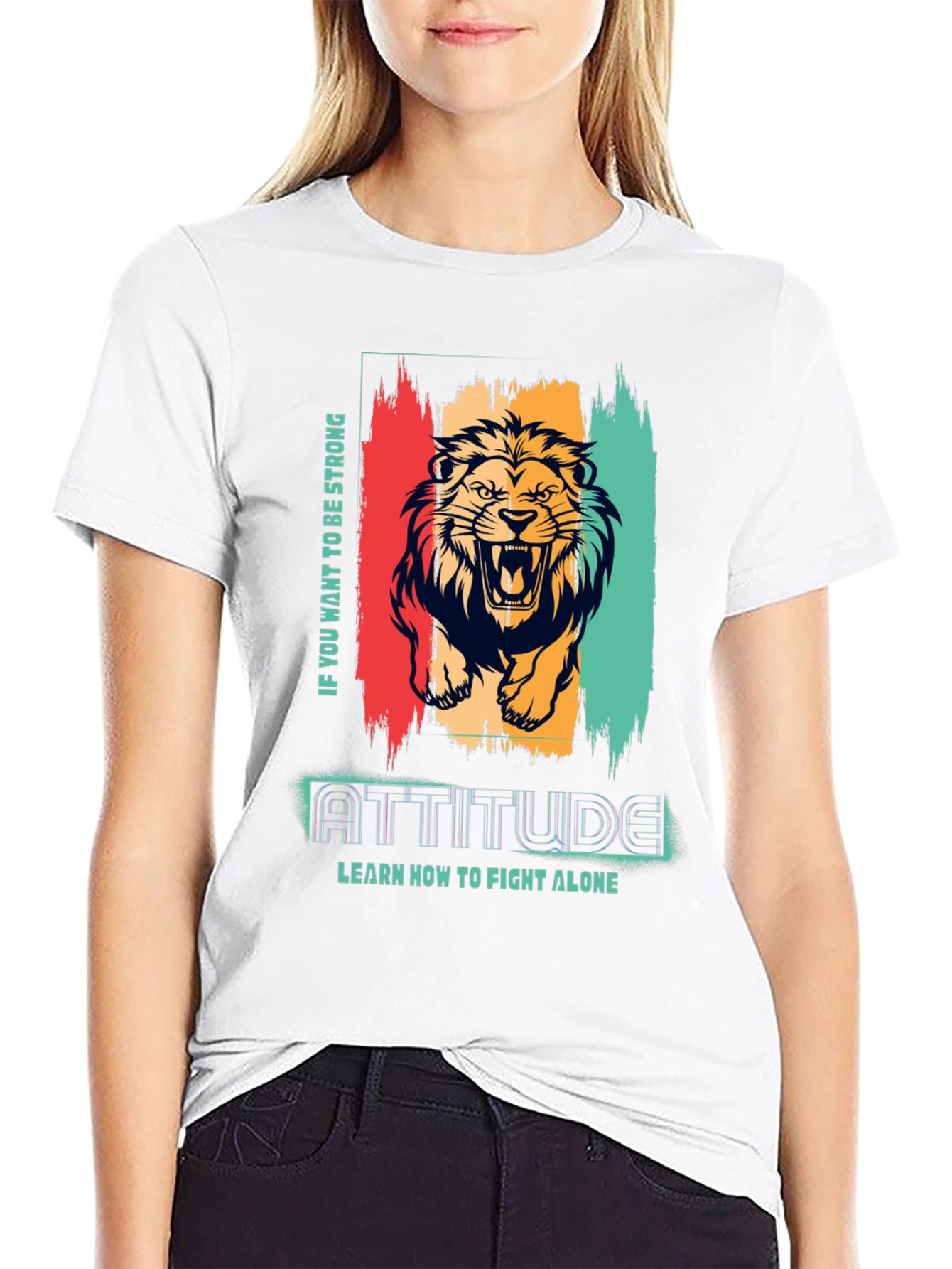 Lion Attitude Graphic Print Tee