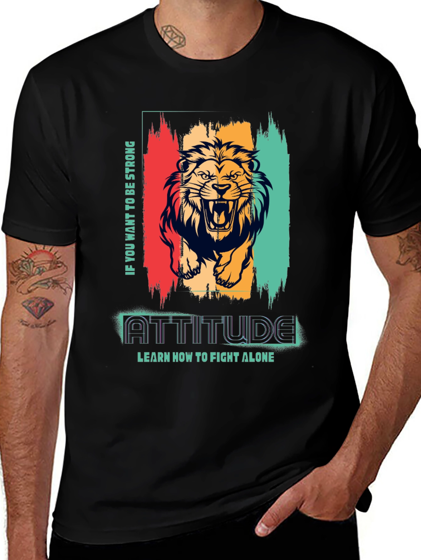 Lion Attitude Graphic Print Tee
